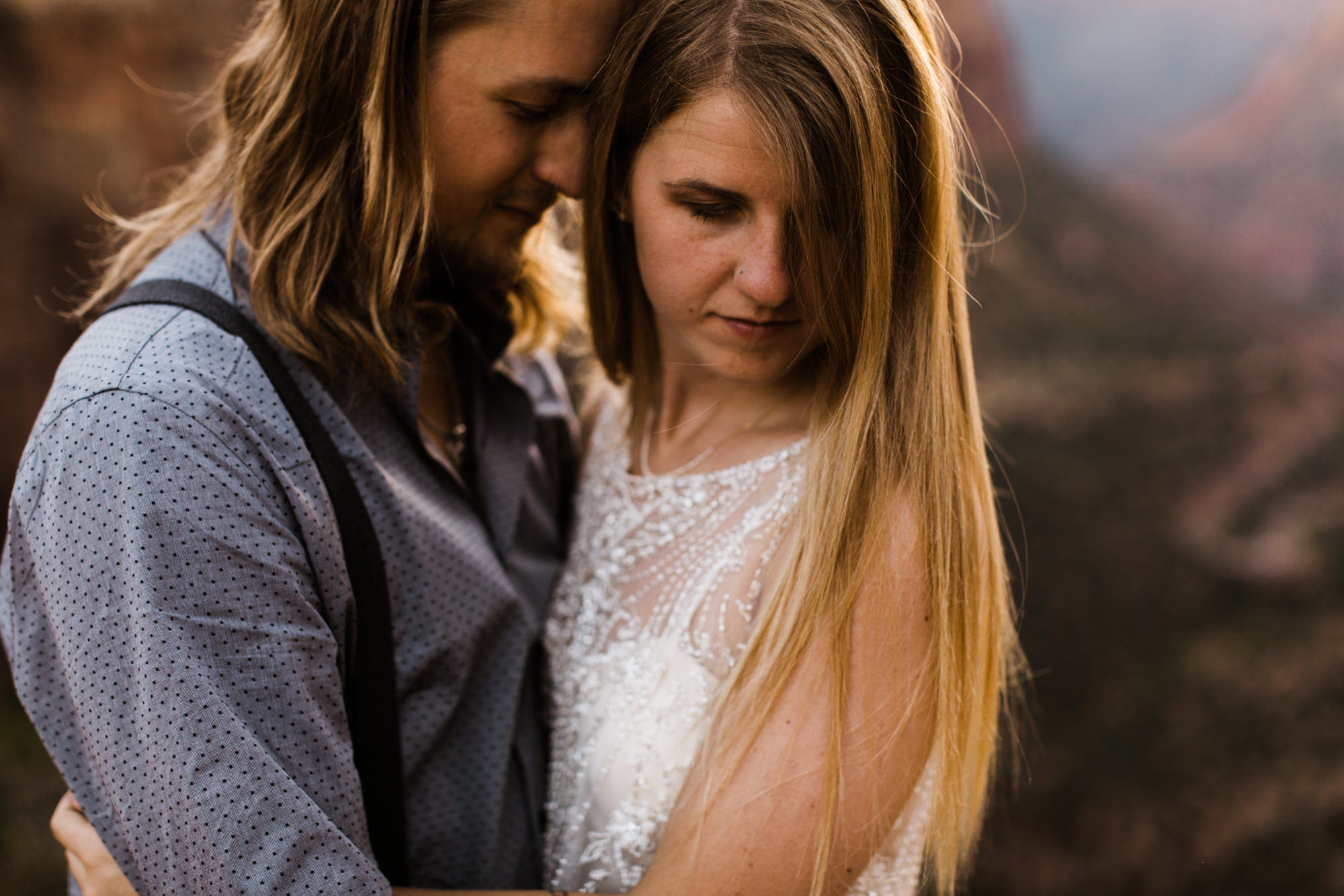 las vegas elopement at the neon museum | bhldn bride | sunset wedding portraits at zion national park | utah adventure wedding photographer | the hearnes adventure photography | www.thehearnes.com