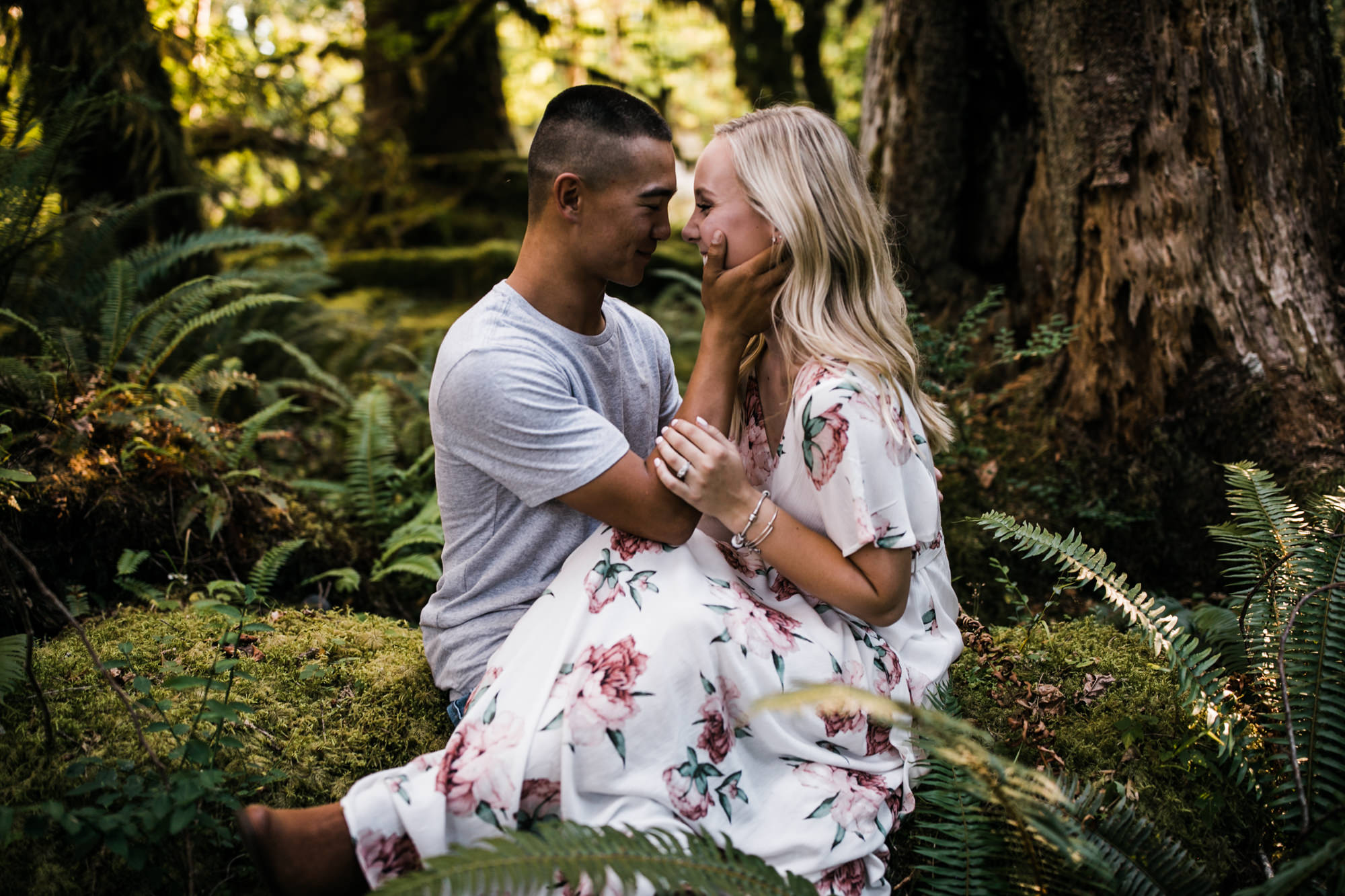 morgan + alex's engagement session in olympic national park | hoh rainforest campsite session | washington adventure wedding photographer