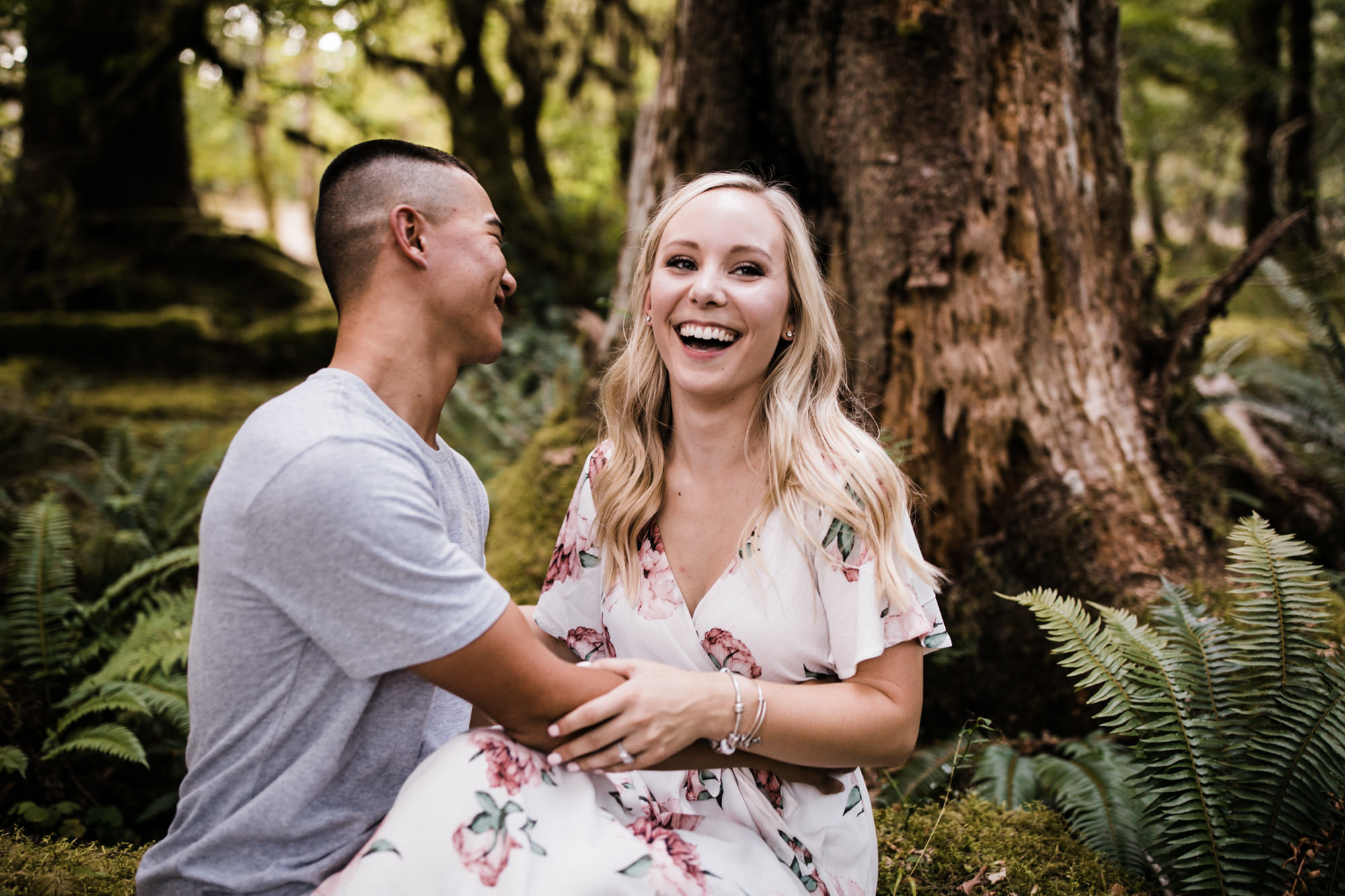 morgan + alex's engagement session in olympic national park | hoh rainforest campsite session | washington adventure wedding photographer