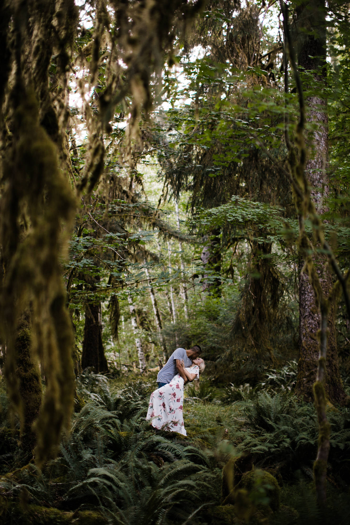 morgan + alex's engagement session in olympic national park | hoh rainforest campsite session | washington adventure wedding photographer