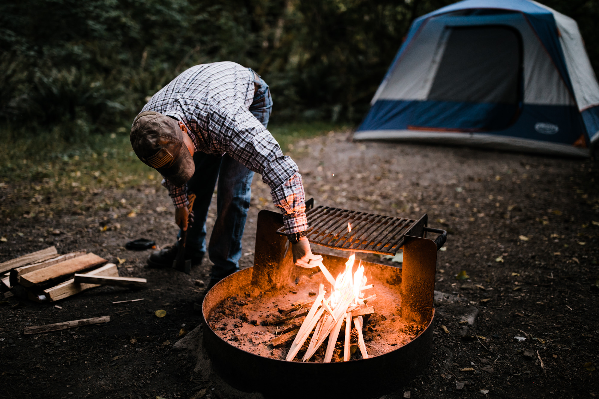 morgan + alex's engagement session in olympic national park | hoh rainforest campsite session | washington adventure wedding photographer