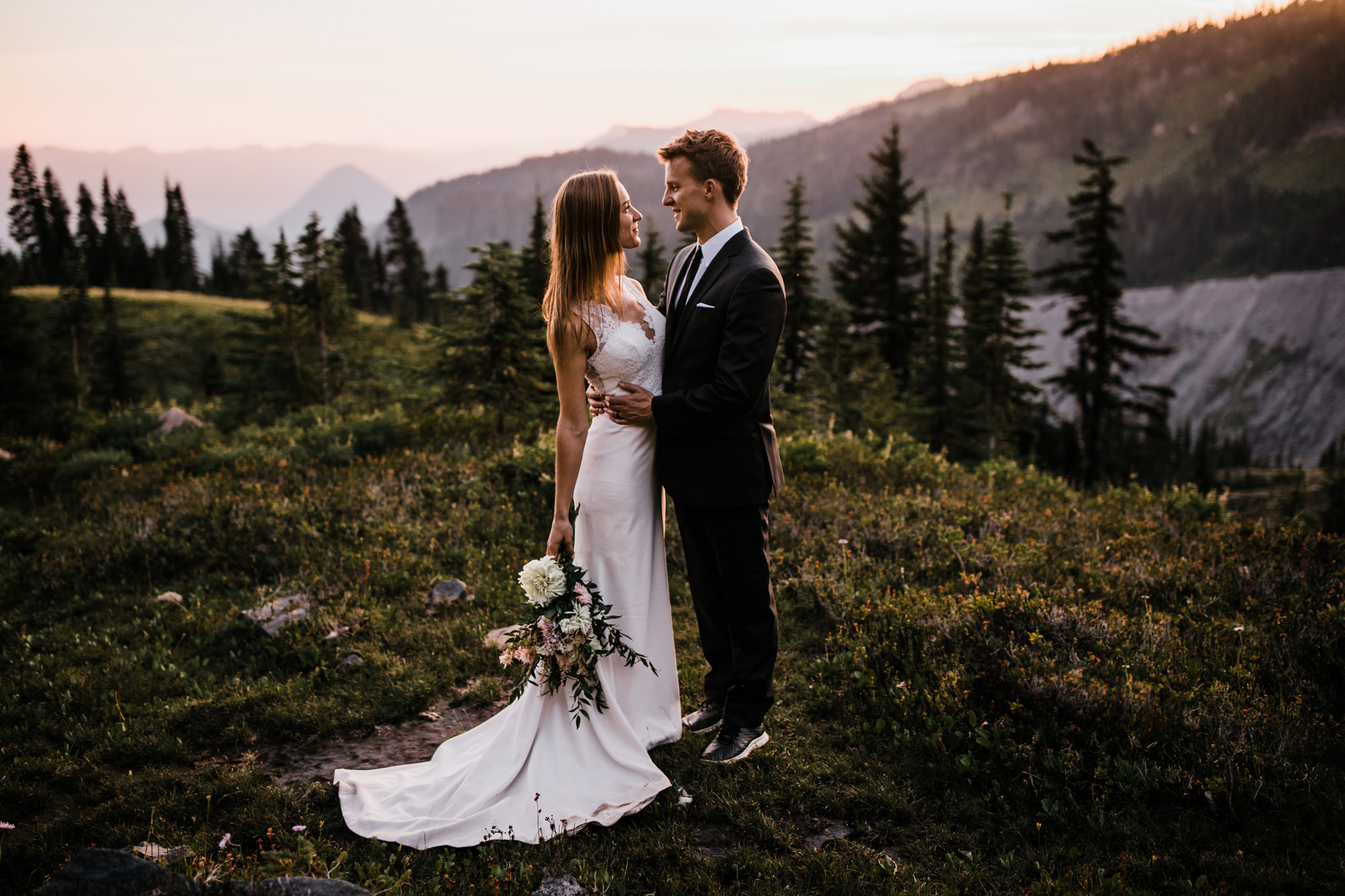 jena + kyler's wedding day-after session in mount rainier national park | washington adventure wedding photographer | the hearnes adventure photography | www.thehearnes.com