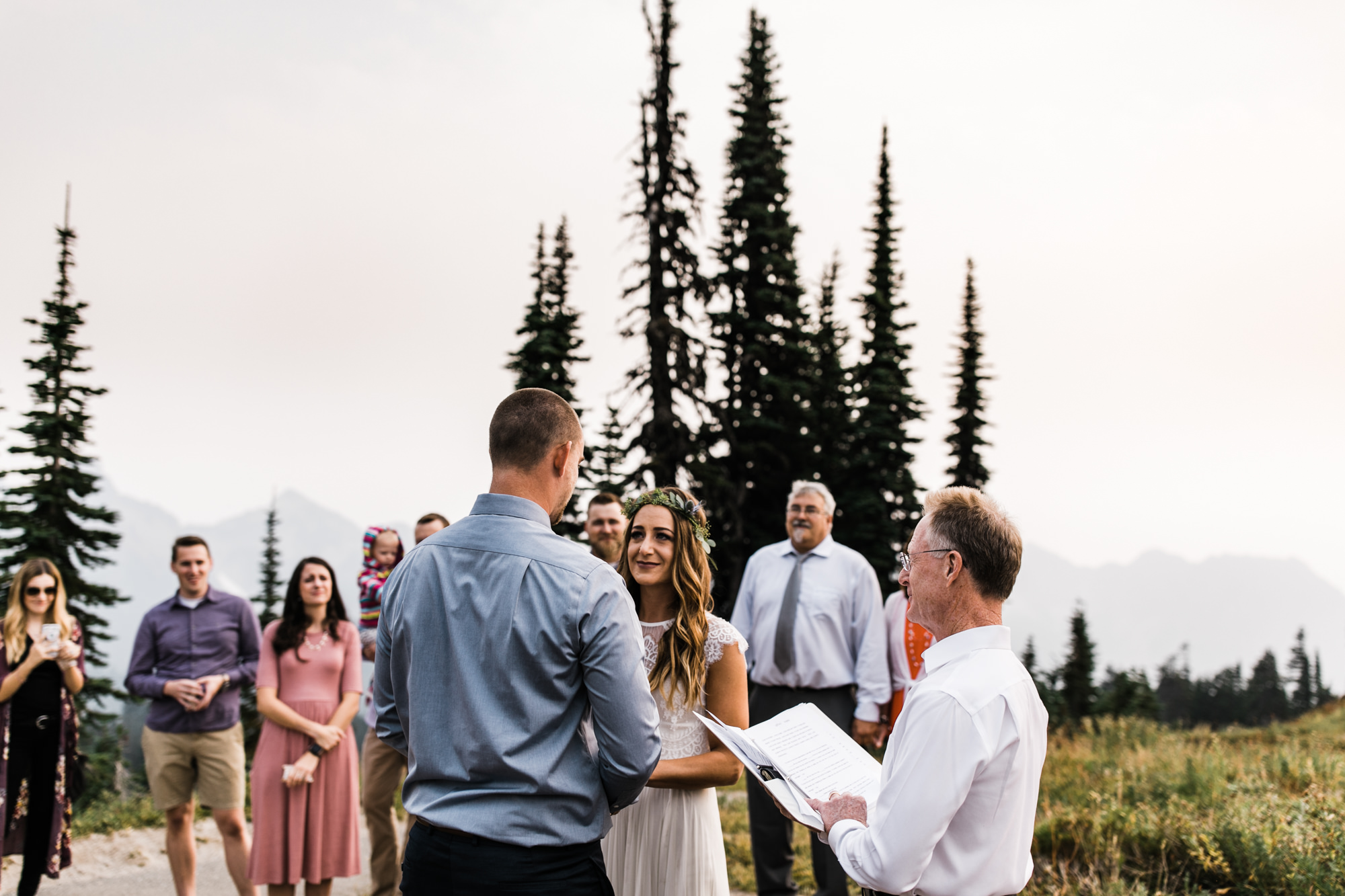 erin + ryan's intimate wedding in mount rainier national park | washington adventure elopement photographer | BHLDN adventurous mountain bride | the hearnes adventure photography | www.thehearnes.com
