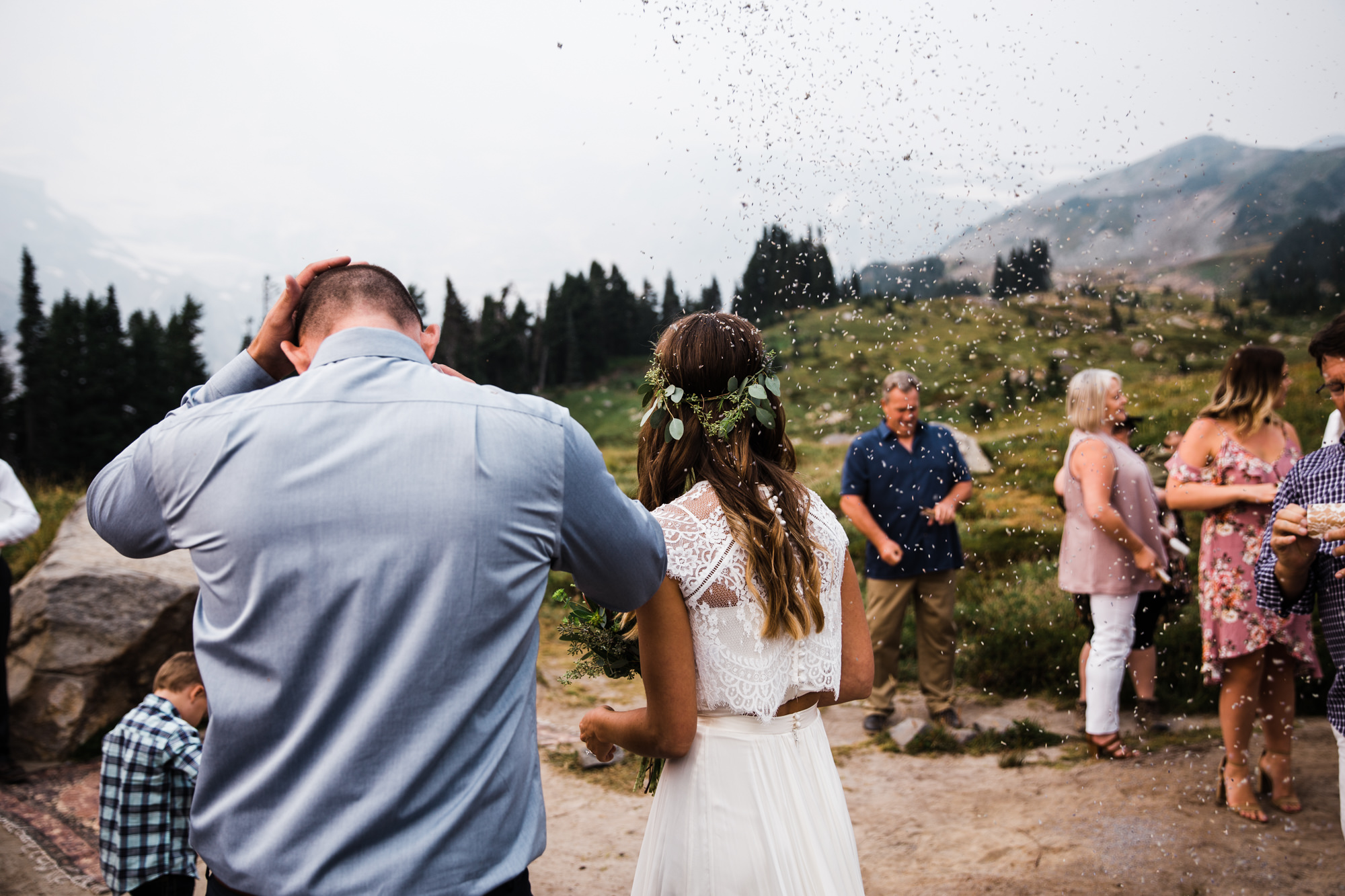 erin + ryan's intimate wedding in mount rainier national park | washington adventure elopement photographer | BHLDN adventurous mountain bride | the hearnes adventure photography | www.thehearnes.com