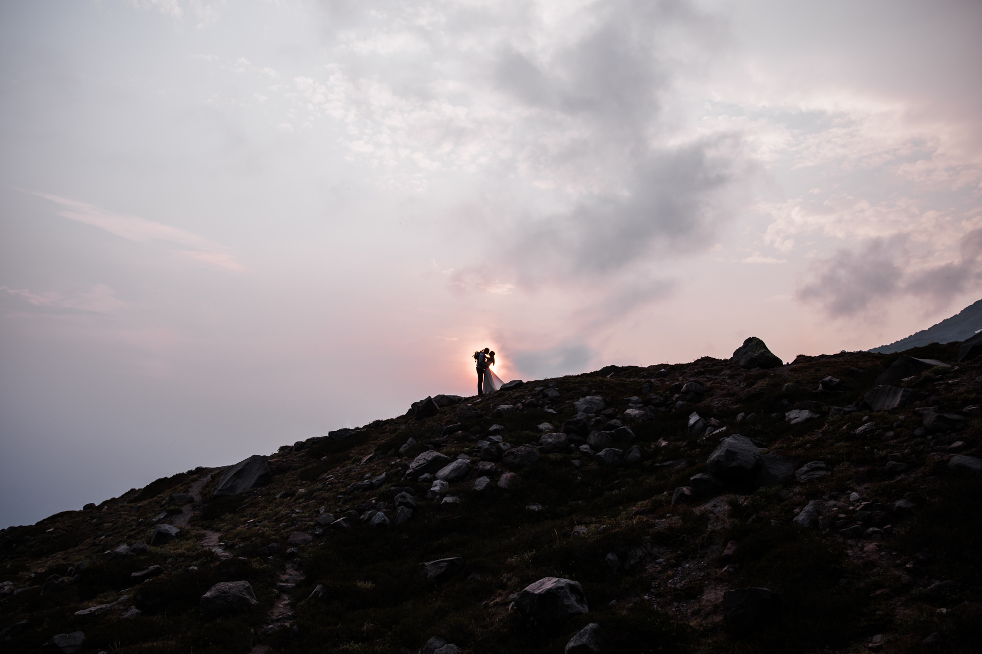 erin + ryan's intimate wedding in mount rainier national park | washington adventure elopement photographer | BHLDN adventurous mountain bride | the hearnes adventure photography | www.thehearnes.com