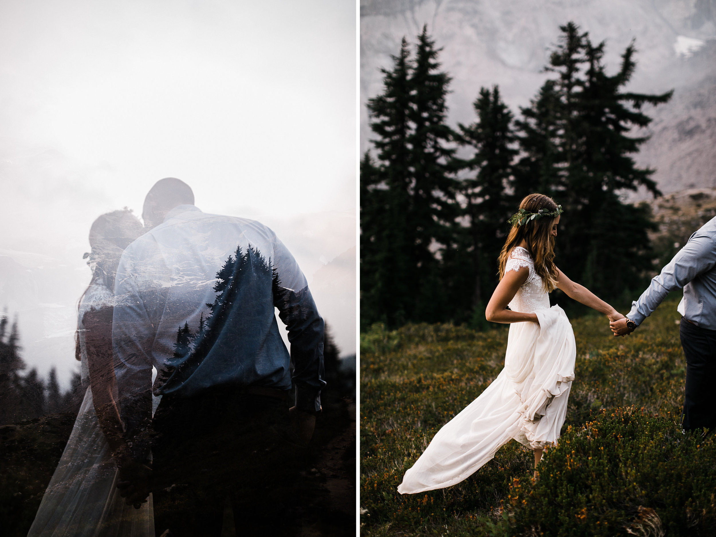 erin + ryan's intimate wedding in mount rainier national park | washington adventure elopement photographer | BHLDN adventurous mountain bride | the hearnes adventure photography | www.thehearnes.com