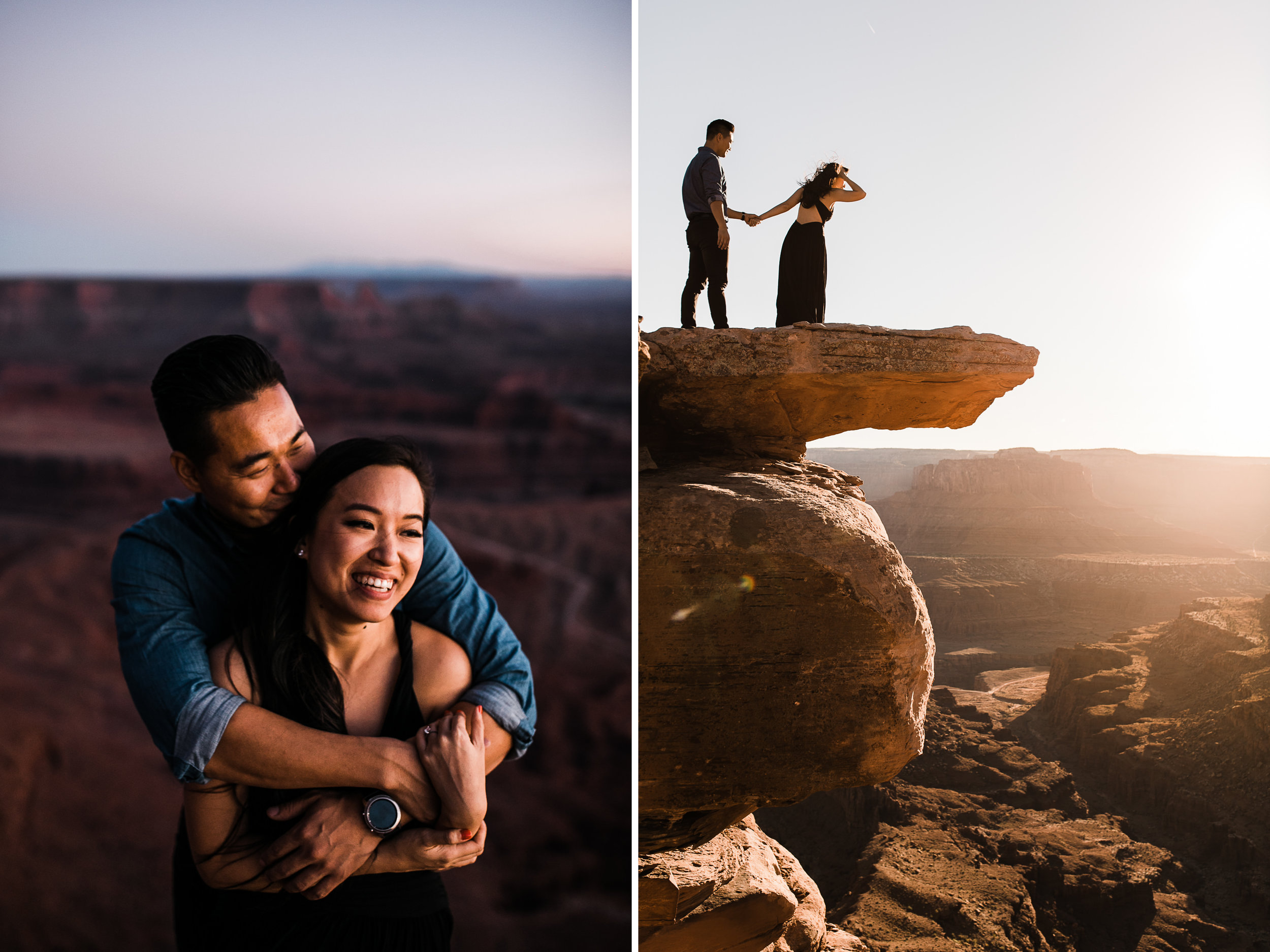 TAMI + ETHAN'S ADVENTUROUS DESERT ENGAGEMENT SESSION | DEAD HORSE POINT STATE PARK | UTAH ELOPEMENT PHOTOGRAPHER | the hearnes adventure photography | www.thehearnes.com