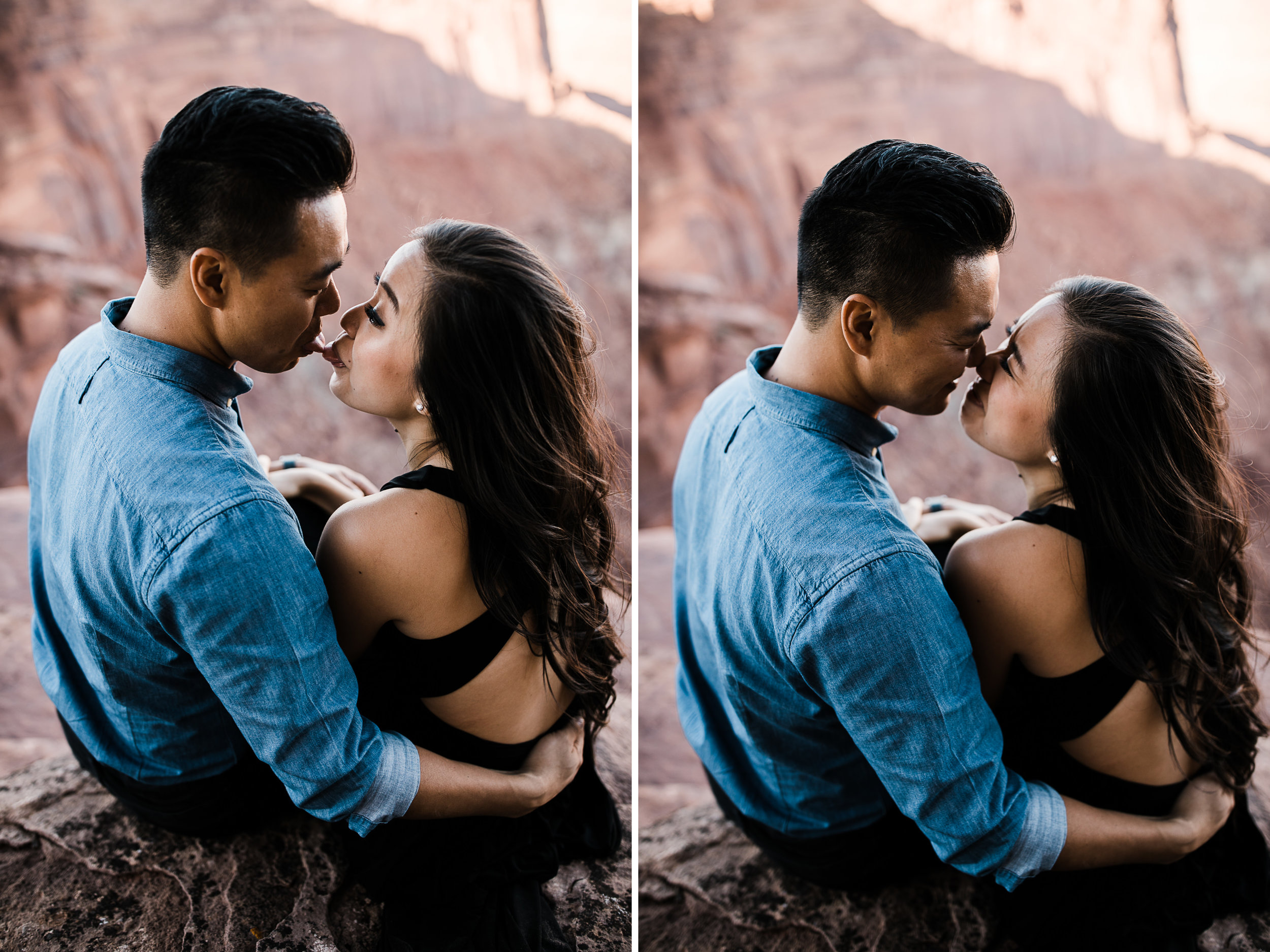 TAMI + ETHAN'S ADVENTUROUS DESERT ENGAGEMENT SESSION | DEAD HORSE POINT STATE PARK | UTAH ELOPEMENT PHOTOGRAPHER | the hearnes adventure photography | www.thehearnes.com