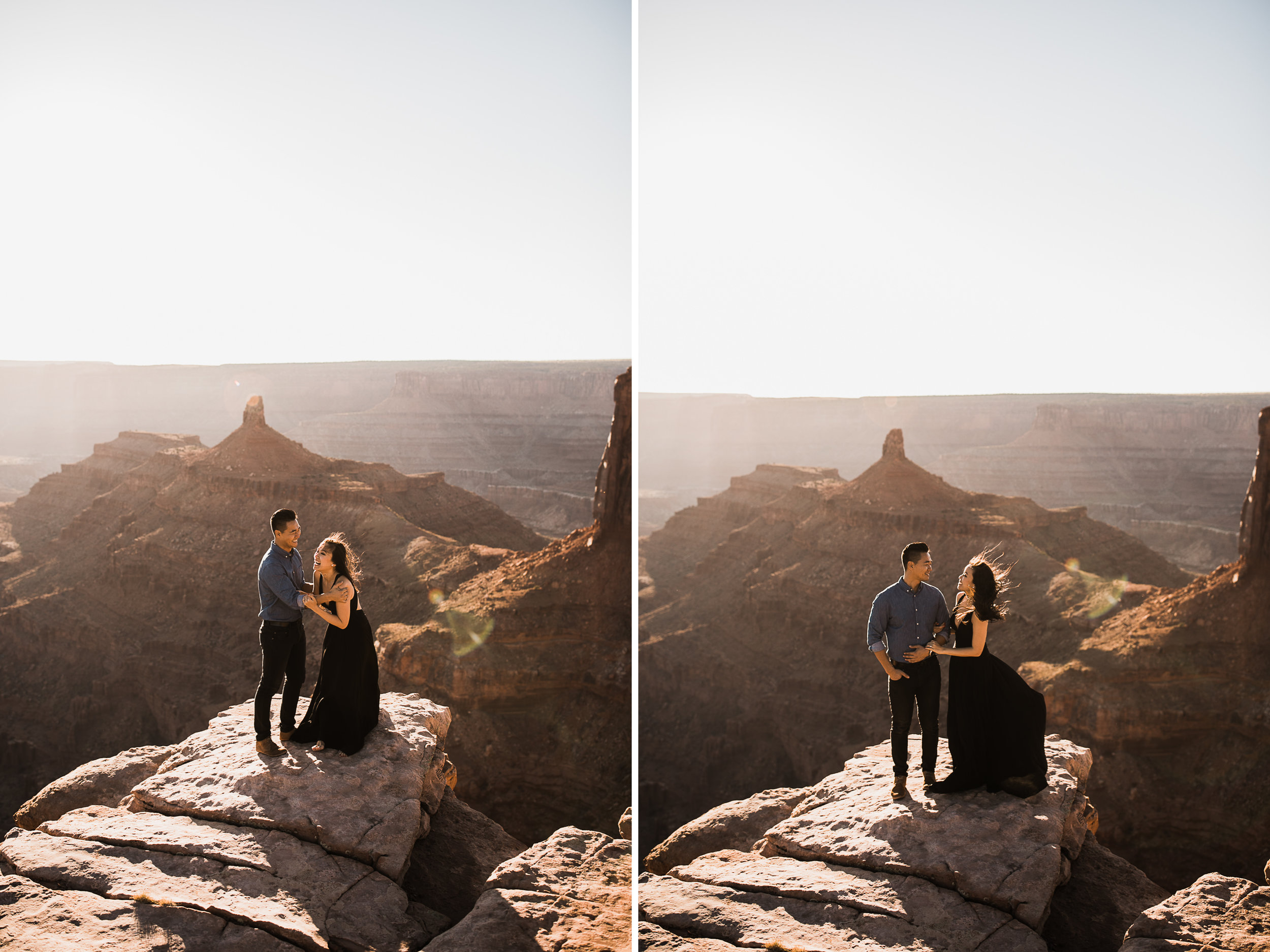 TAMI + ETHAN'S ADVENTUROUS DESERT ENGAGEMENT SESSION | DEAD HORSE POINT STATE PARK | UTAH ELOPEMENT PHOTOGRAPHER | the hearnes adventure photography | www.thehearnes.com