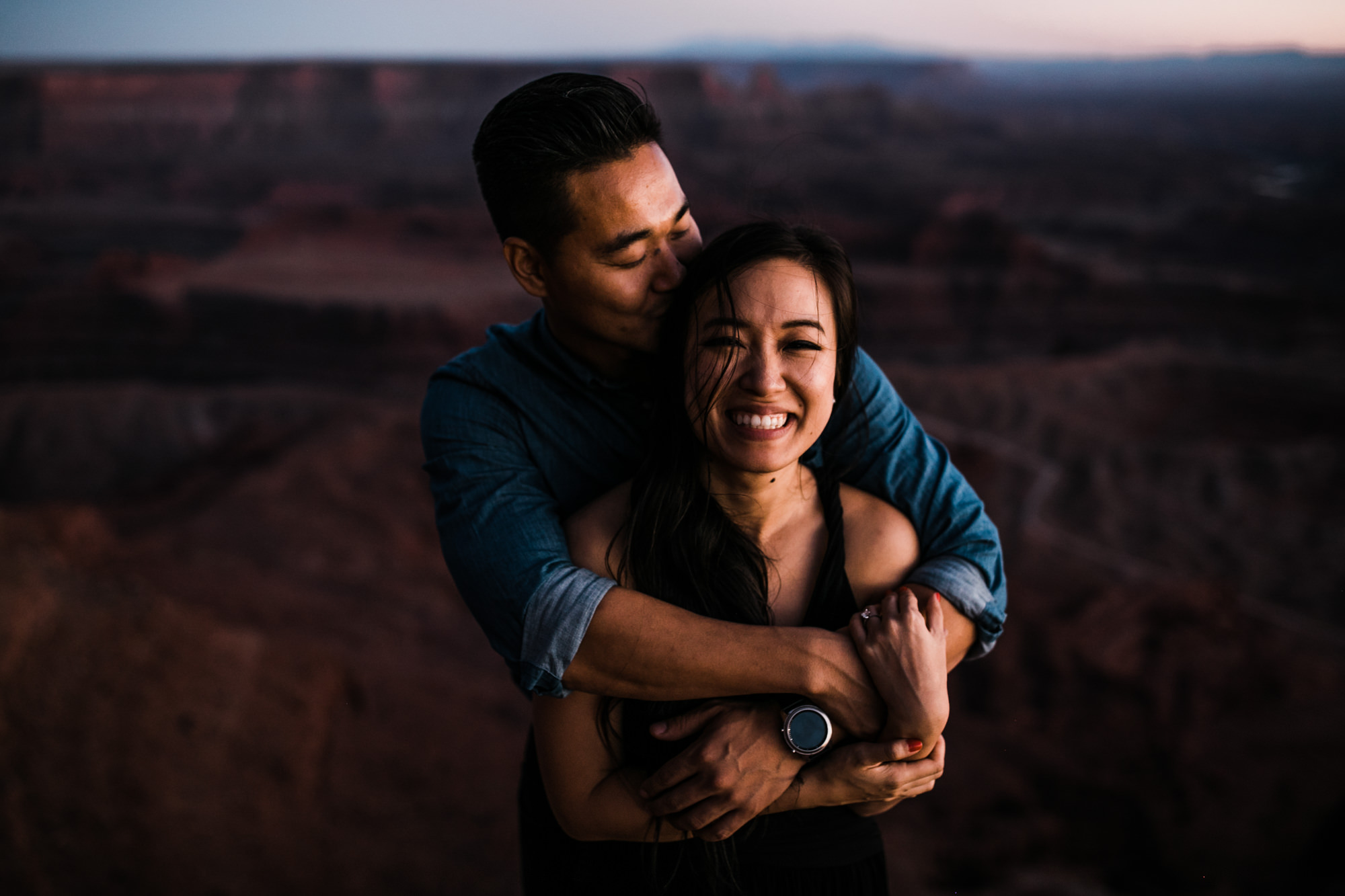 TAMI + ETHAN'S ADVENTUROUS DESERT ENGAGEMENT SESSION | DEAD HORSE POINT STATE PARK | UTAH ELOPEMENT PHOTOGRAPHER | the hearnes adventure photography | www.thehearnes.com