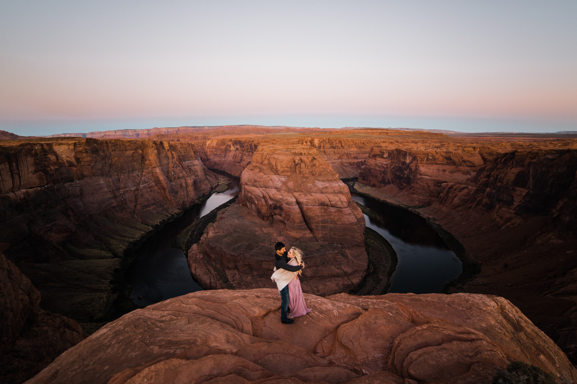 chelsea + jorge's day-after wedding adventure session in page, arizona | horseshoe bend | adventure elopement photographer | the hearnes adventure photography | www.thehearnes.com