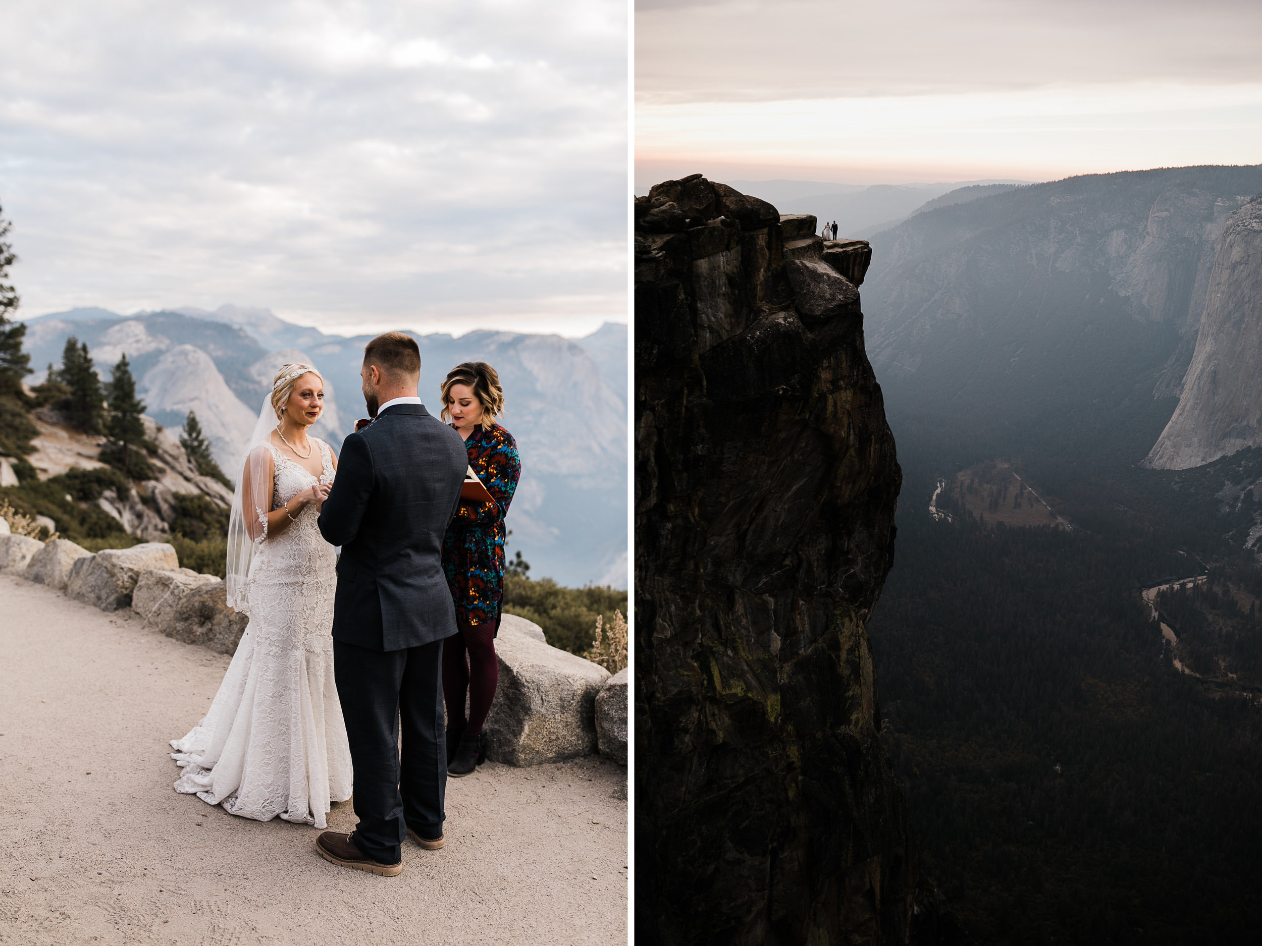intimate wedding at glacier point | yosemite national park | destination wedding photographer | the hearnes adventure photography | www.thehearnes.com