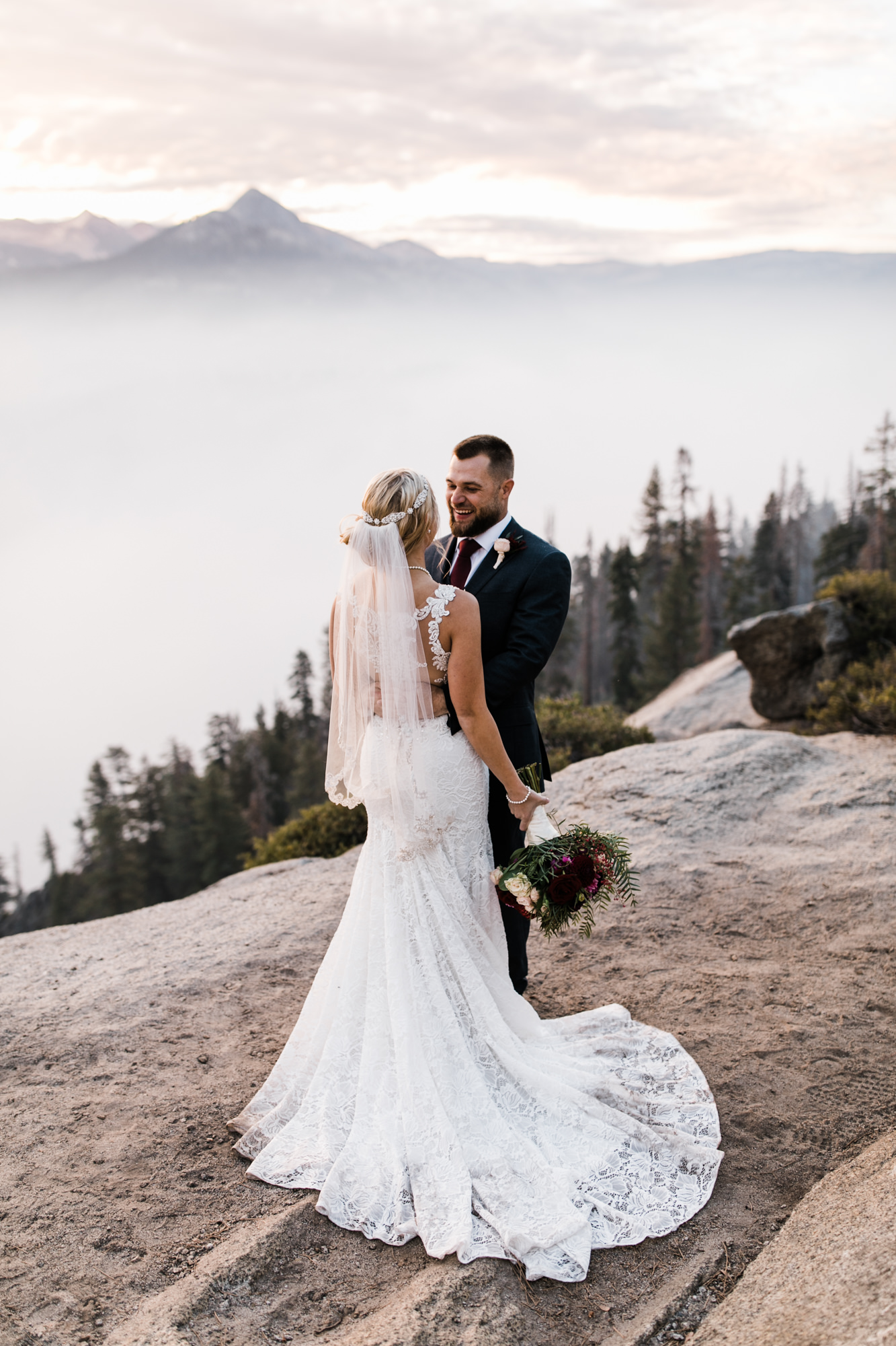 intimate wedding at glacier point | yosemite national park | destination wedding photographer | the hearnes adventure photography | www.thehearnes.com