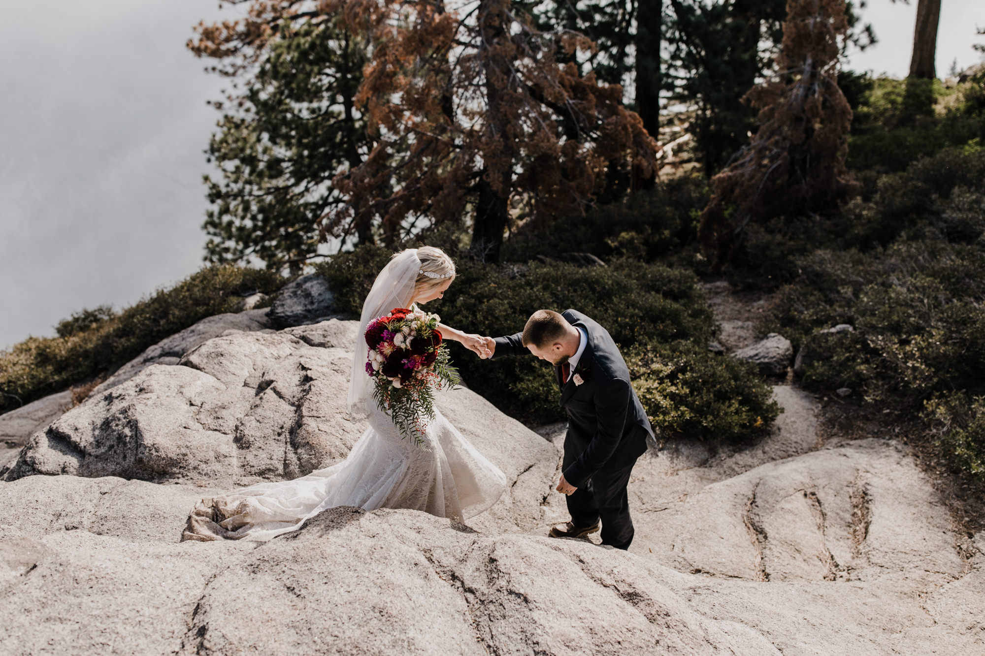 intimate wedding at glacier point | yosemite national park | destination wedding photographer | the hearnes adventure photography | www.thehearnes.com