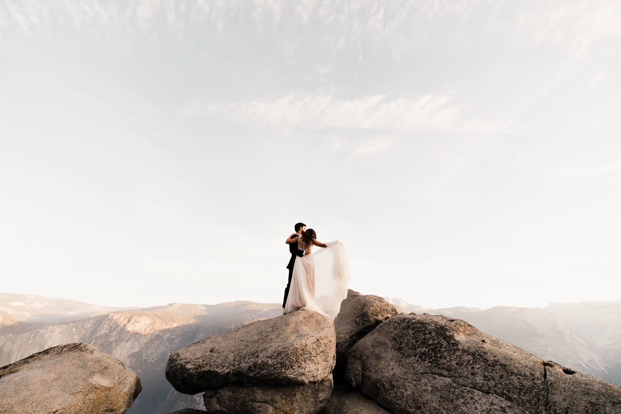 adventurous yosemite elopement | sunrise at glacier point | sunset wedding ceremony at taft point | destination elopement photographer | the hearnes adventure photography | www.thehearnes.com