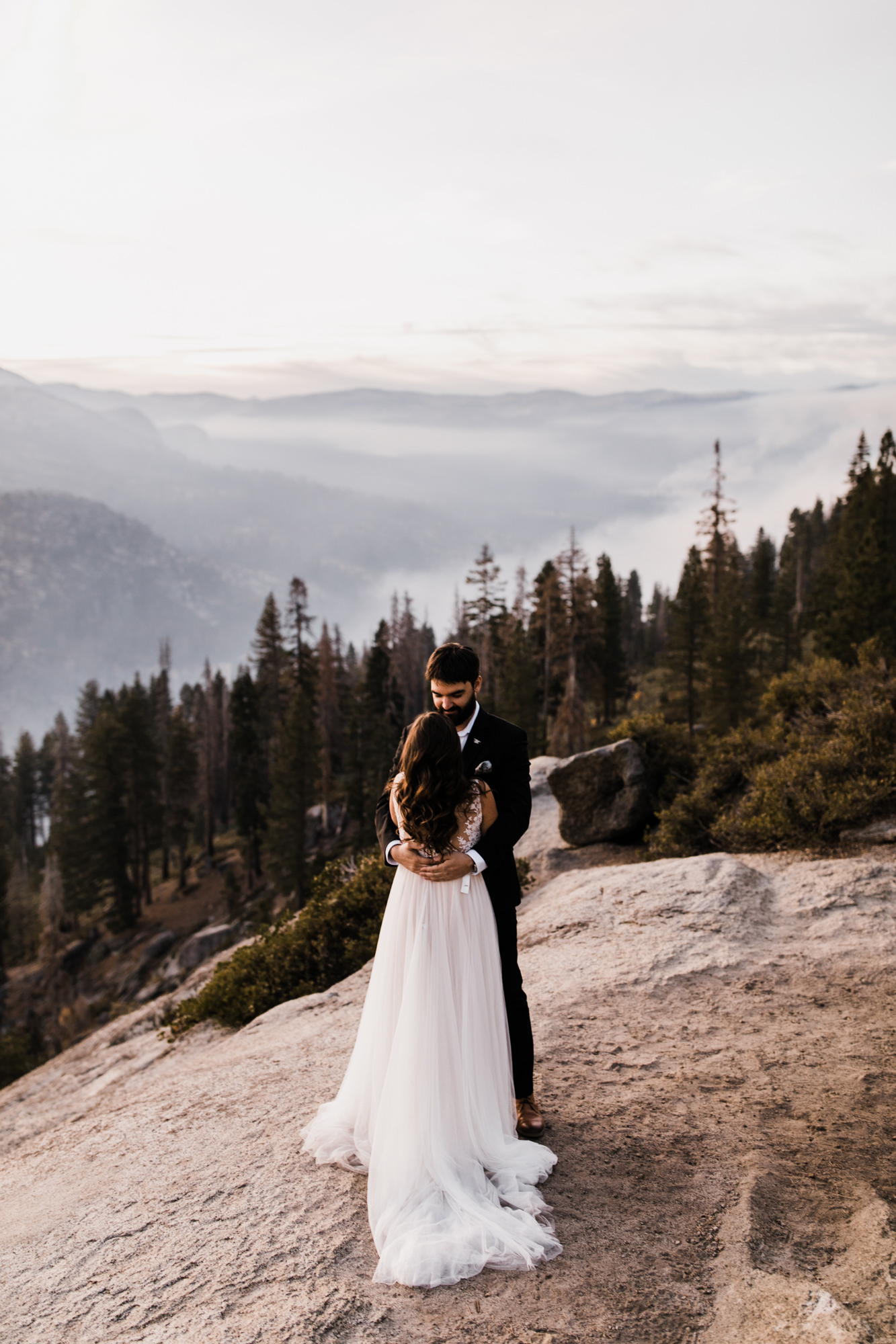 adventurous yosemite elopement | sunrise at glacier point | sunset wedding ceremony at taft point | destination elopement photographer | the hearnes adventure photography | www.thehearnes.com