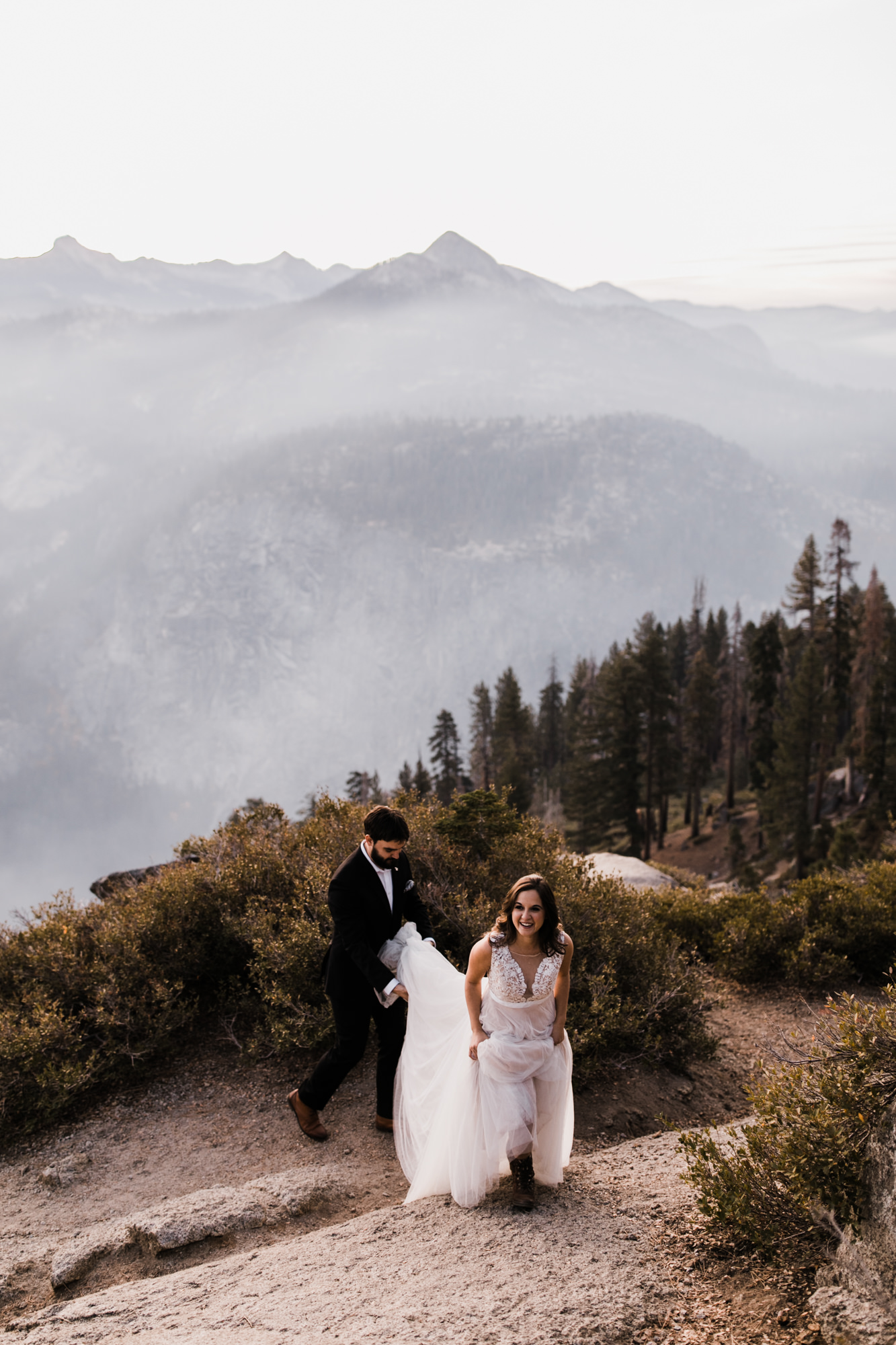 adventurous yosemite elopement | sunrise at glacier point | sunset wedding ceremony at taft point | destination elopement photographer | the hearnes adventure photography | www.thehearnes.com