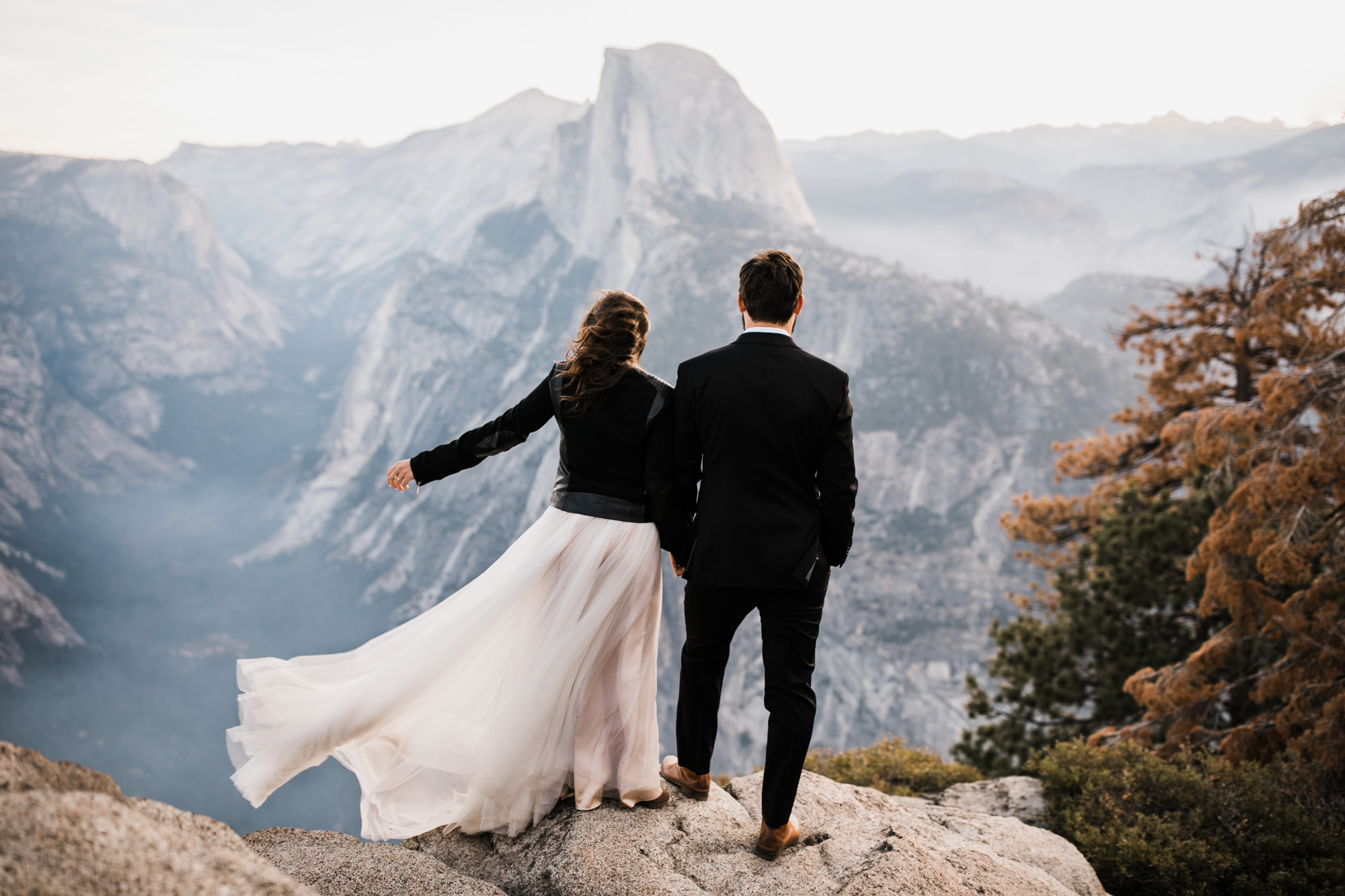 adventurous yosemite elopement | sunrise at glacier point | sunset wedding ceremony at taft point | destination elopement photographer | the hearnes adventure photography | www.thehearnes.com