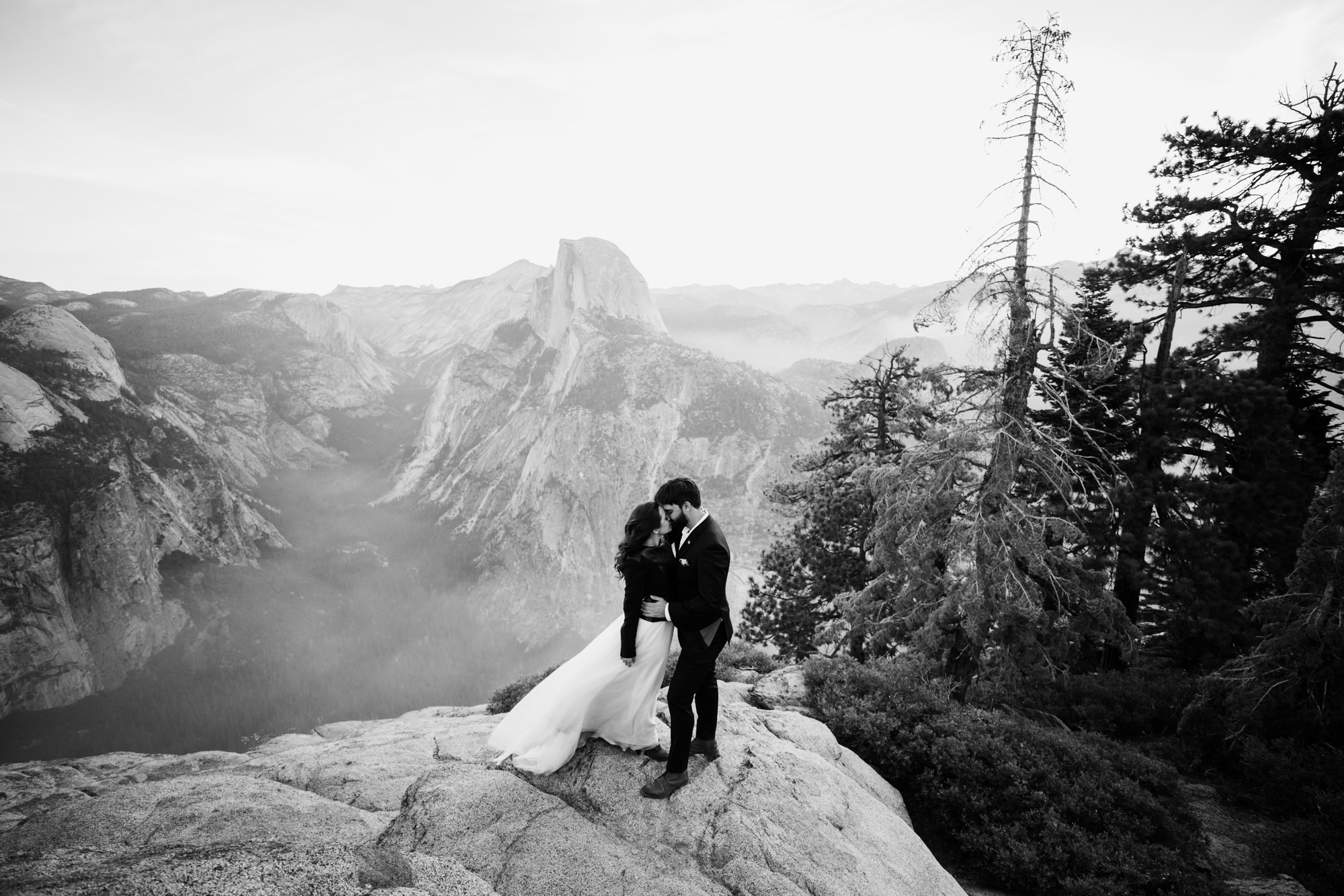 adventurous yosemite elopement | sunrise at glacier point | sunset wedding ceremony at taft point | destination elopement photographer | the hearnes adventure photography | www.thehearnes.com