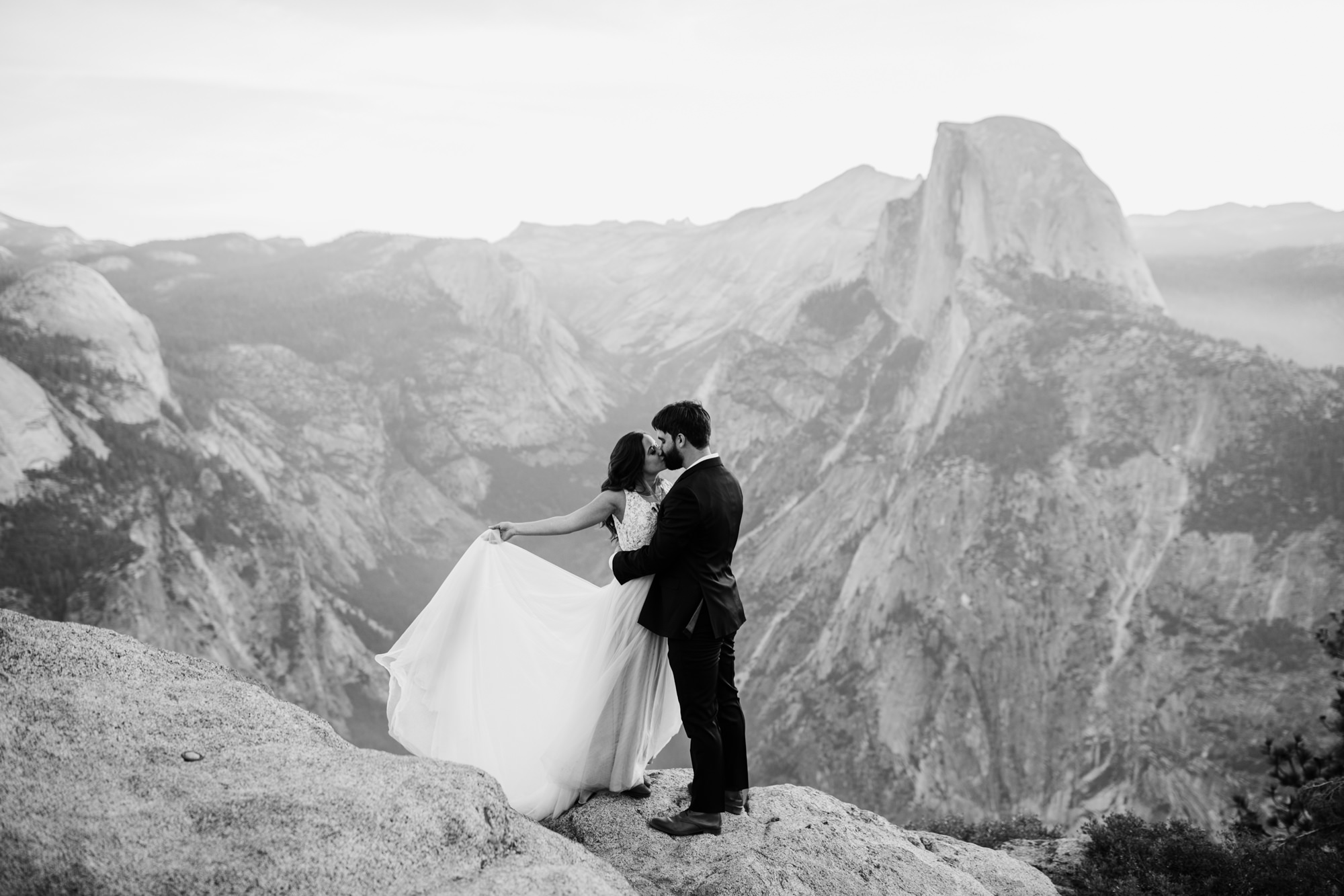 adventurous yosemite elopement | sunrise at glacier point | sunset wedding ceremony at taft point | destination elopement photographer | the hearnes adventure photography | www.thehearnes.com