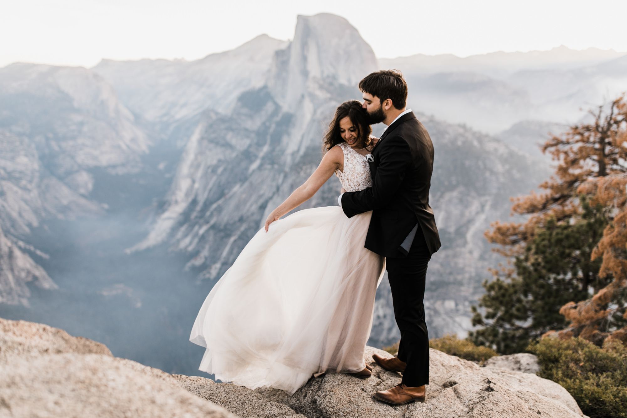 adventurous yosemite elopement | sunrise at glacier point | sunset wedding ceremony at taft point | destination elopement photographer | the hearnes adventure photography | www.thehearnes.com