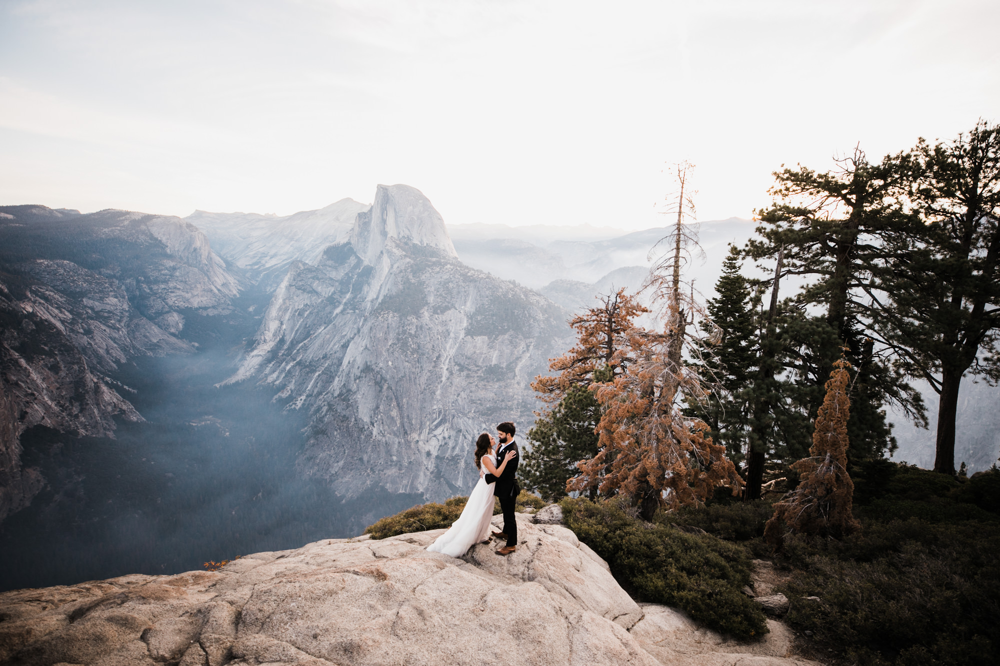 adventurous yosemite elopement | sunrise at glacier point | sunset wedding ceremony at taft point | destination elopement photographer | the hearnes adventure photography | www.thehearnes.com