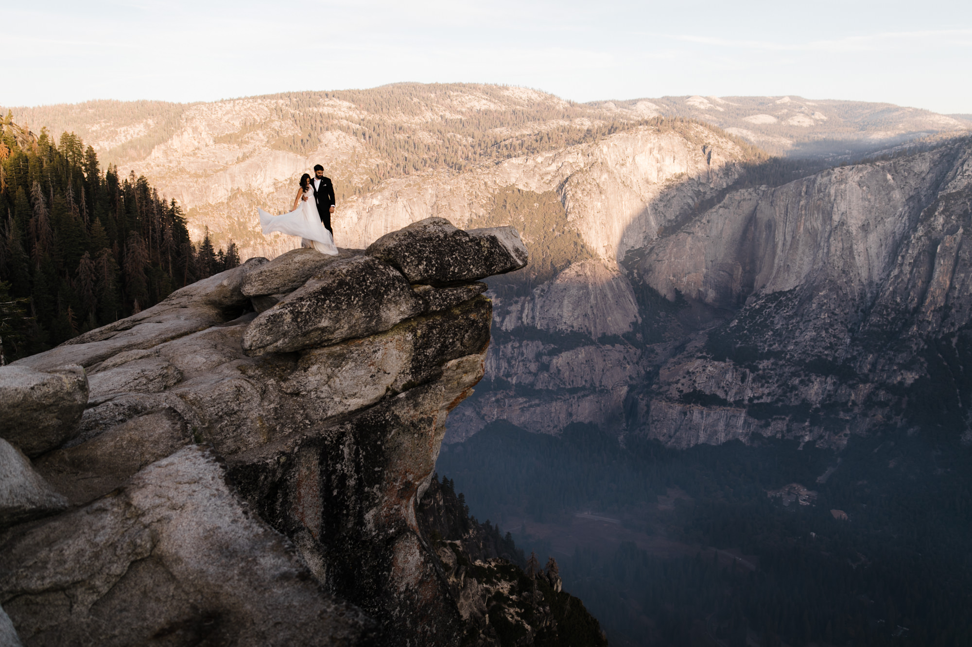 adventurous yosemite elopement | sunrise at glacier point | sunset wedding ceremony at taft point | destination elopement photographer | the hearnes adventure photography | www.thehearnes.com