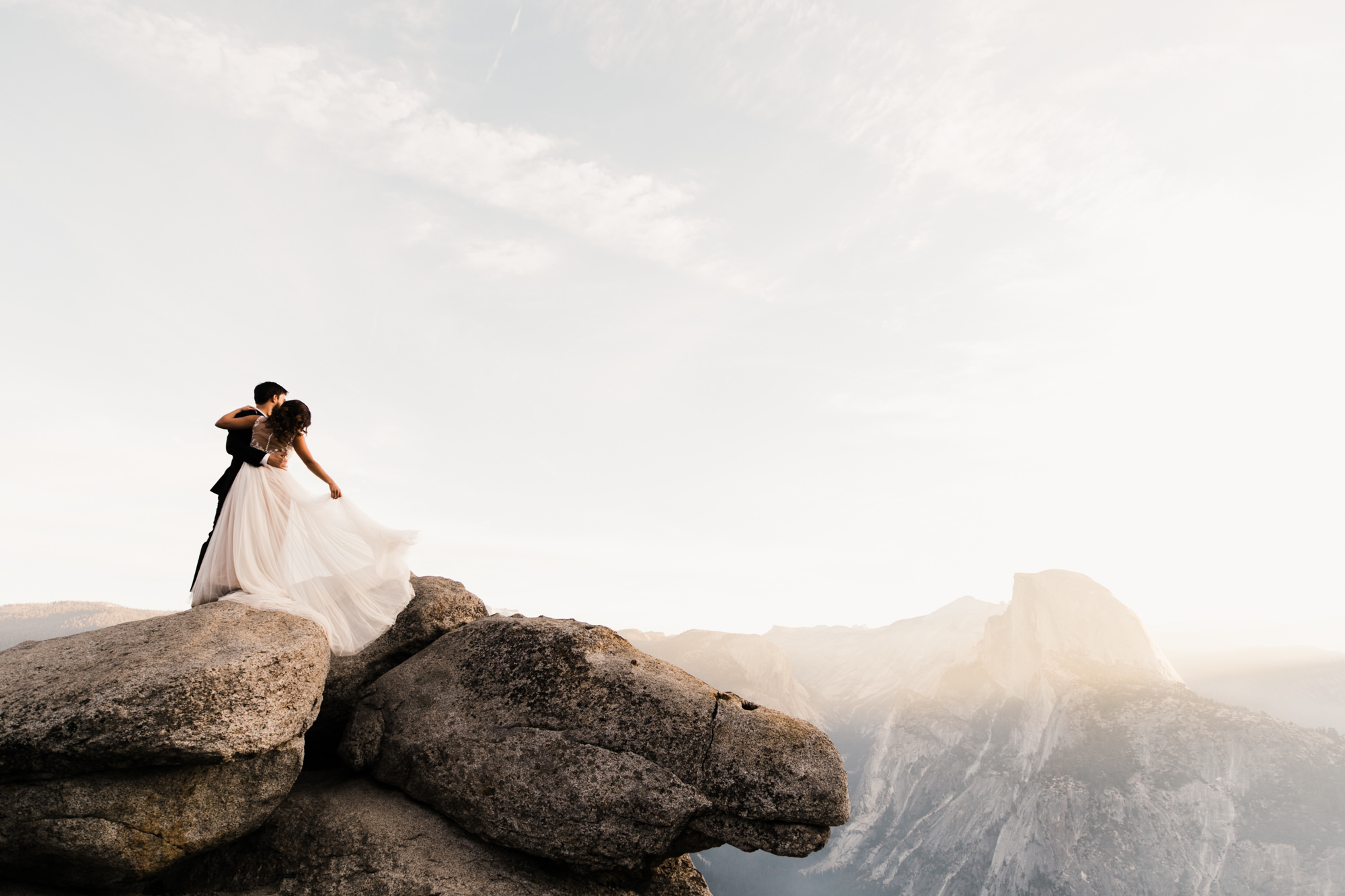 adventurous yosemite elopement | sunrise at glacier point | sunset wedding ceremony at taft point | destination elopement photographer | the hearnes adventure photography | www.thehearnes.com