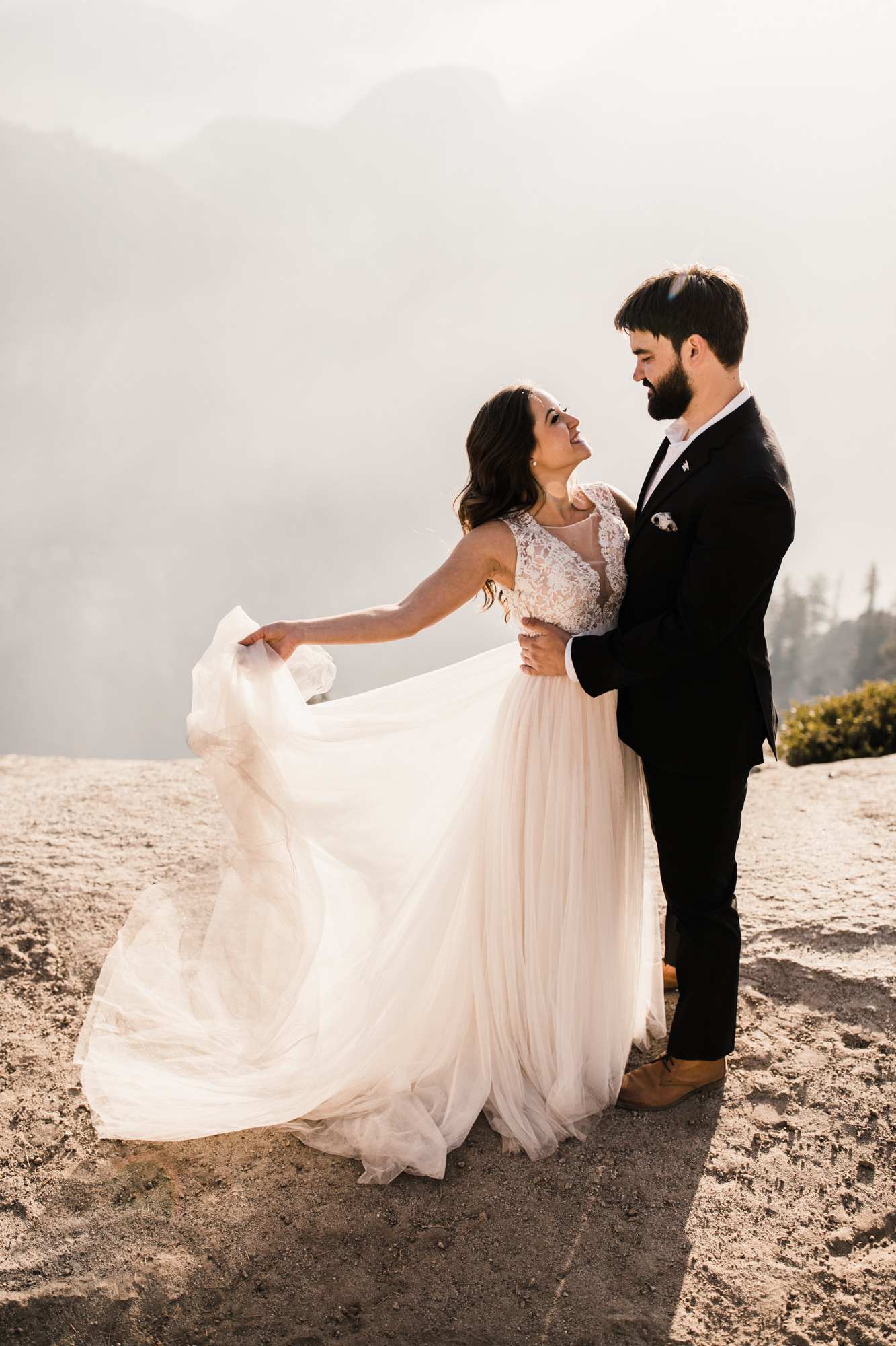 adventurous yosemite elopement | sunrise at glacier point | sunset wedding ceremony at taft point | destination elopement photographer | the hearnes adventure photography | www.thehearnes.com