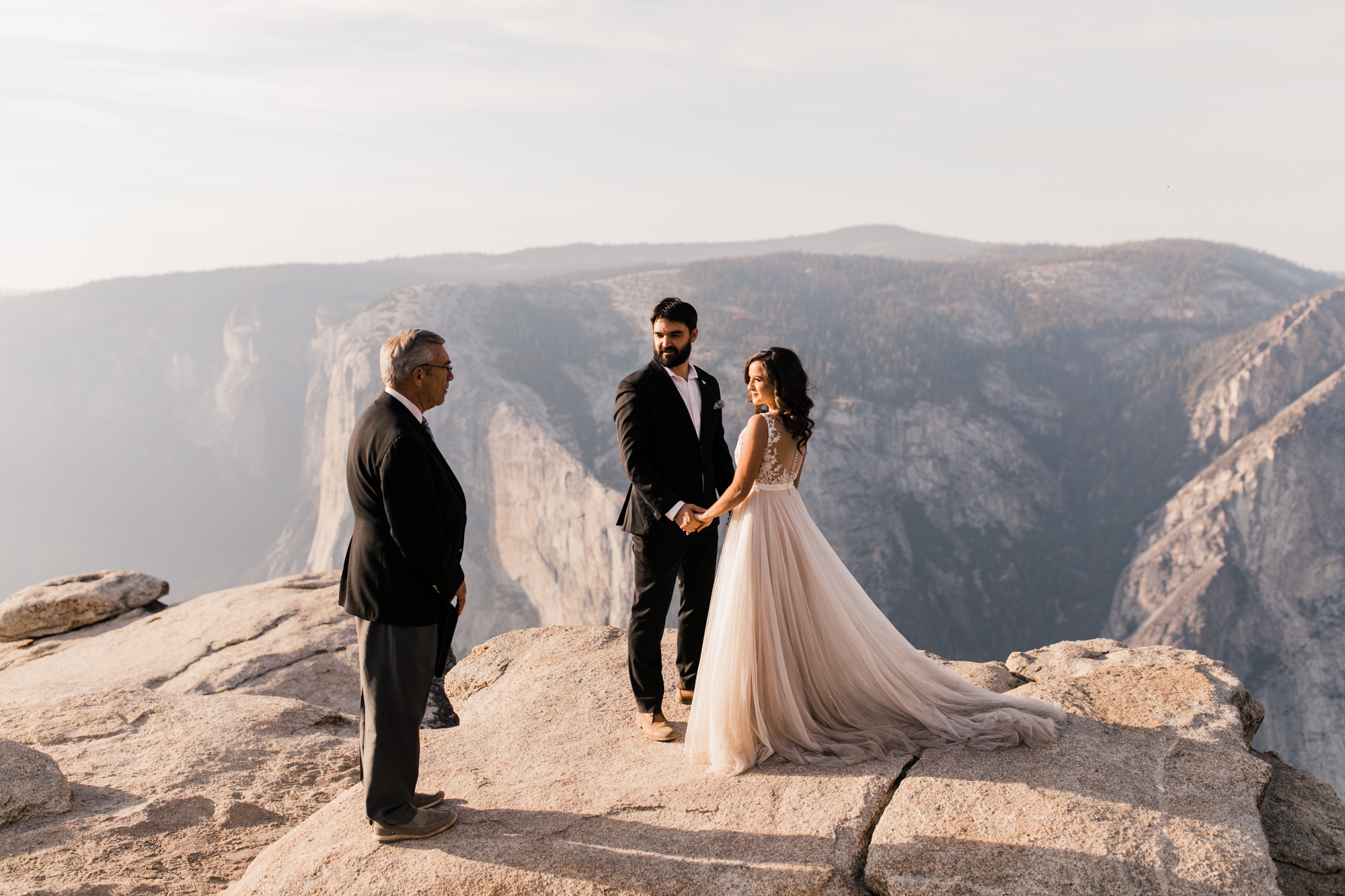 adventurous yosemite elopement | sunrise at glacier point | sunset wedding ceremony at taft point | destination elopement photographer | the hearnes adventure photography | www.thehearnes.com