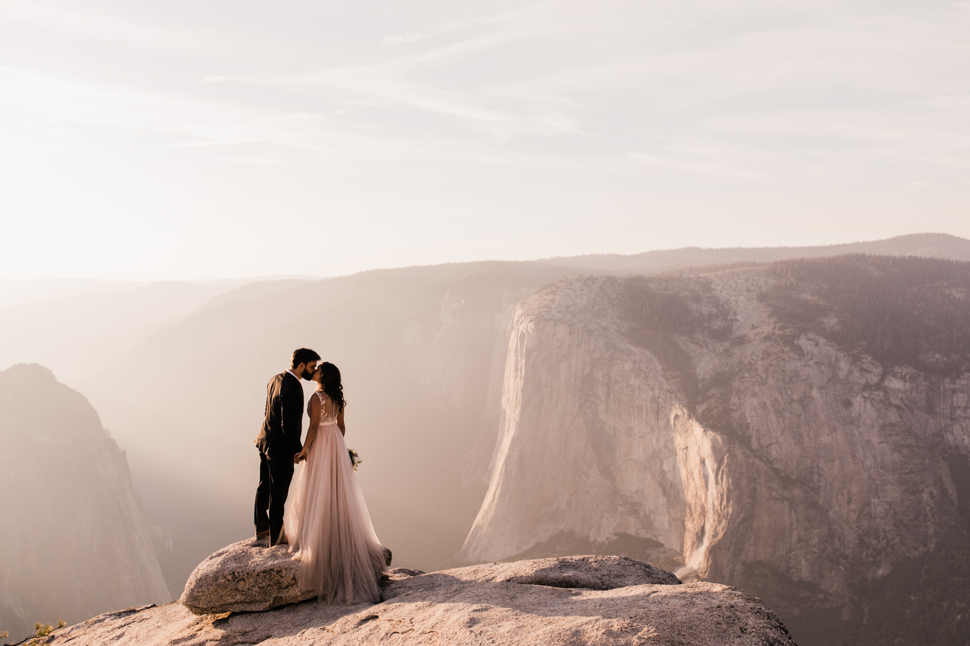 adventurous yosemite elopement | sunrise at glacier point | sunset wedding ceremony at taft point | destination elopement photographer | the hearnes adventure photography | www.thehearnes.com