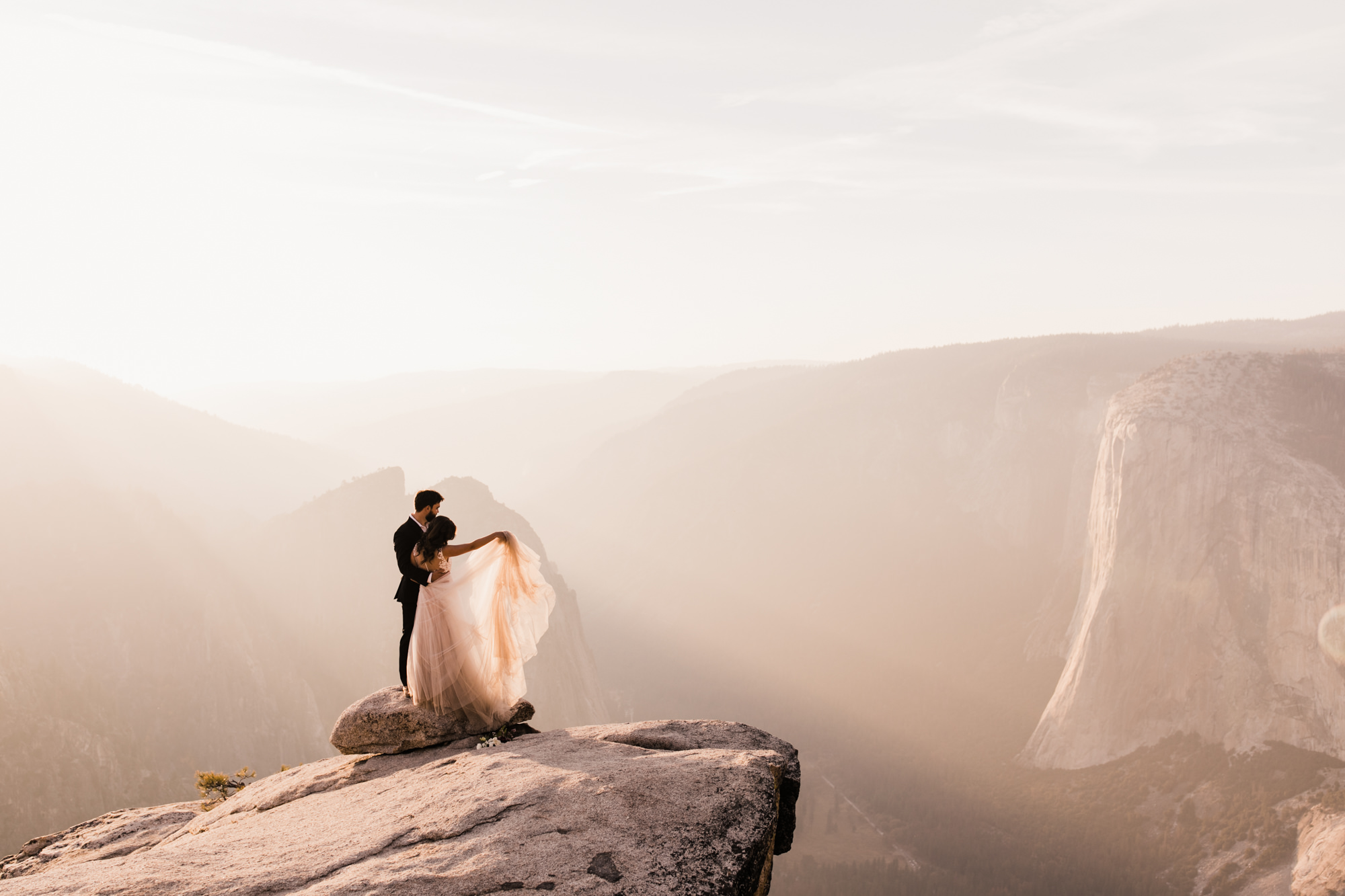 adventurous yosemite elopement | sunrise at glacier point | sunset wedding ceremony at taft point | destination elopement photographer | the hearnes adventure photography | www.thehearnes.com