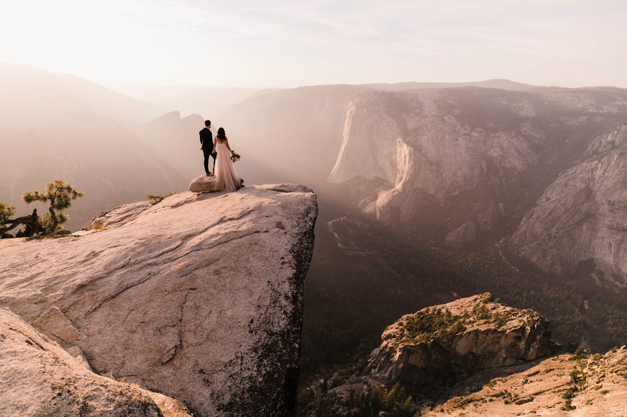 adventurous yosemite elopement | sunrise at glacier point | sunset wedding ceremony at taft point | destination elopement photographer | the hearnes adventure photography | www.thehearnes.com