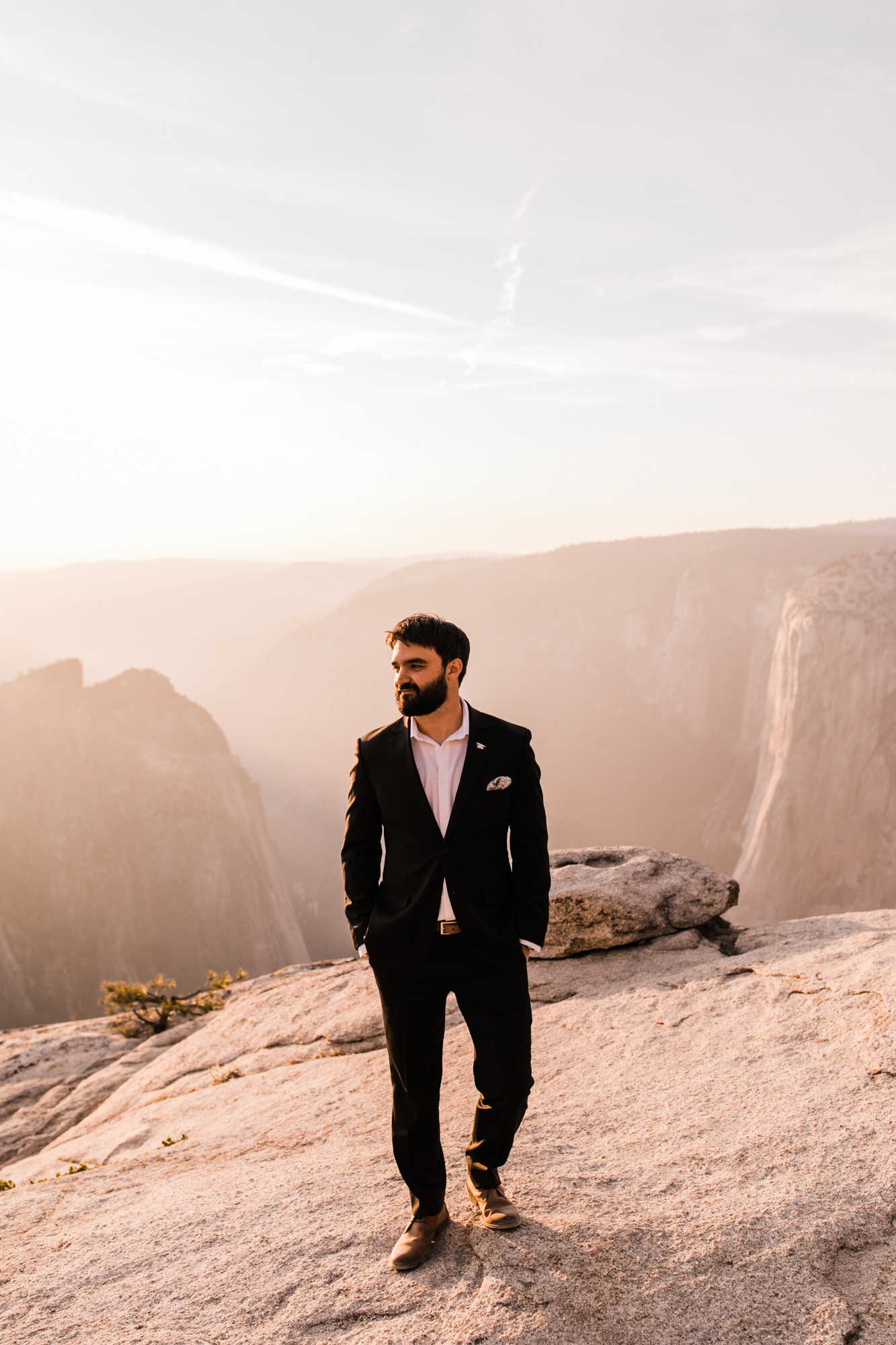 adventurous yosemite elopement | sunrise at glacier point | sunset wedding ceremony at taft point | destination elopement photographer | the hearnes adventure photography | www.thehearnes.com