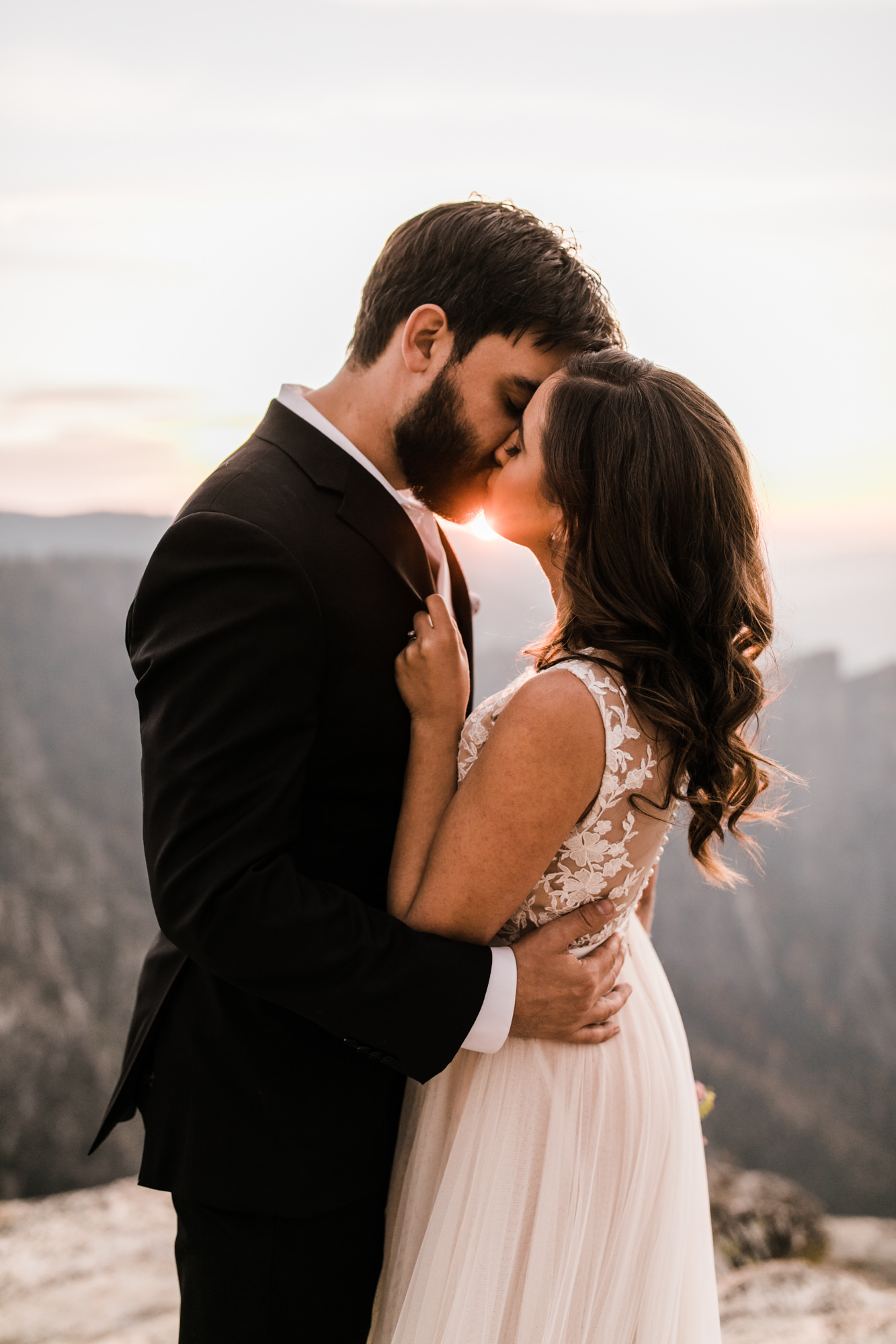 adventurous yosemite elopement | sunrise at glacier point | sunset wedding ceremony at taft point | destination elopement photographer | the hearnes adventure photography | www.thehearnes.com