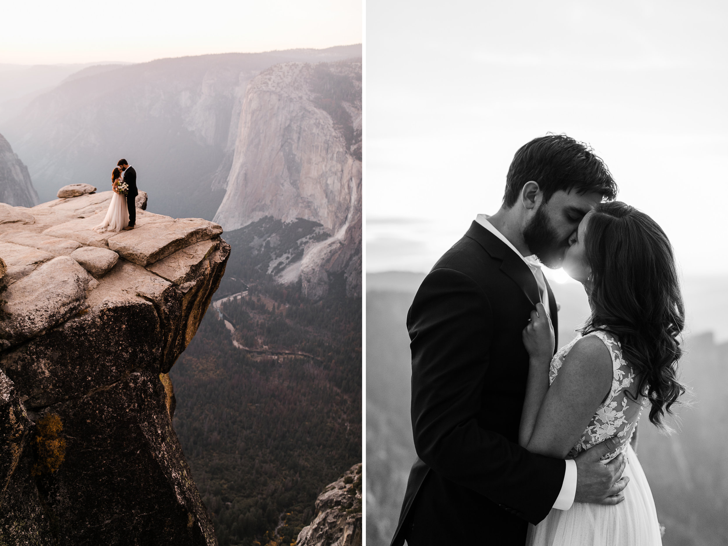 adventurous yosemite elopement | sunrise at glacier point | sunset wedding ceremony at taft point | destination elopement photographer | the hearnes adventure photography | www.thehearnes.com