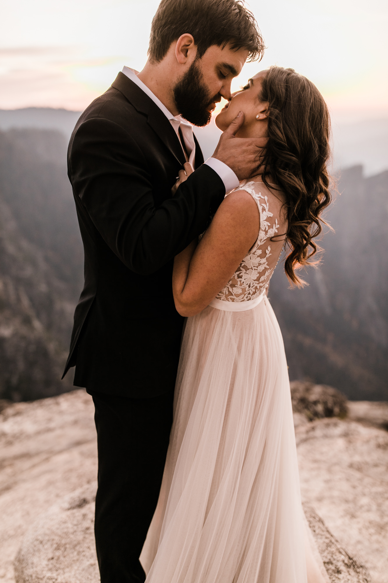 adventurous yosemite elopement | sunrise at glacier point | sunset wedding ceremony at taft point | destination elopement photographer | the hearnes adventure photography | www.thehearnes.com