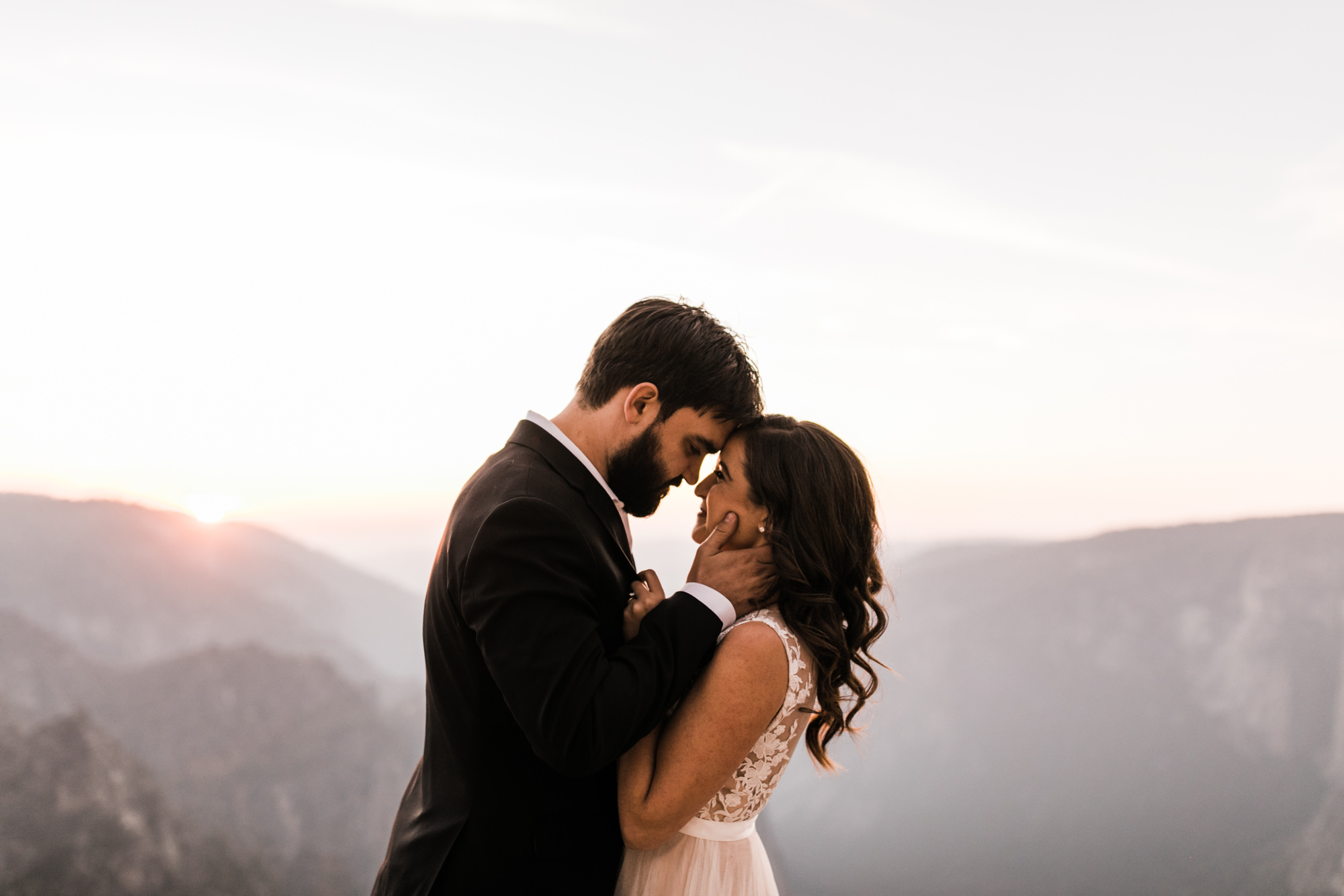 adventurous yosemite elopement | sunrise at glacier point | sunset wedding ceremony at taft point | destination elopement photographer | the hearnes adventure photography | www.thehearnes.com