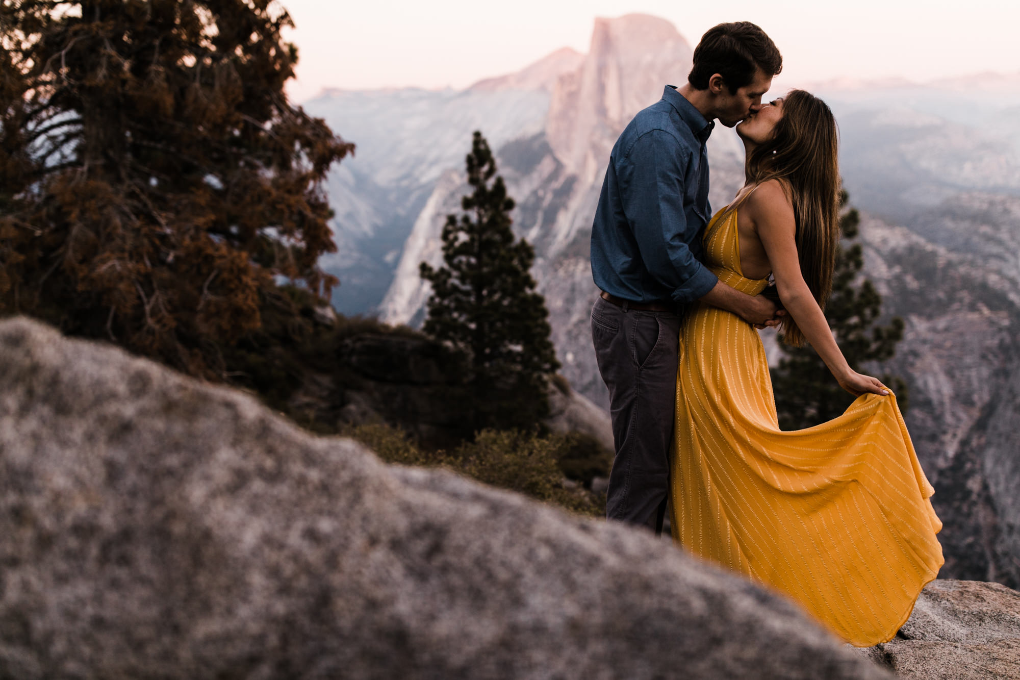 meng + matt's adventurous glacier point engagement session | yosemite national park | california adventure elopement photographer | the hearnes adventure photography | www.thehearnes.com