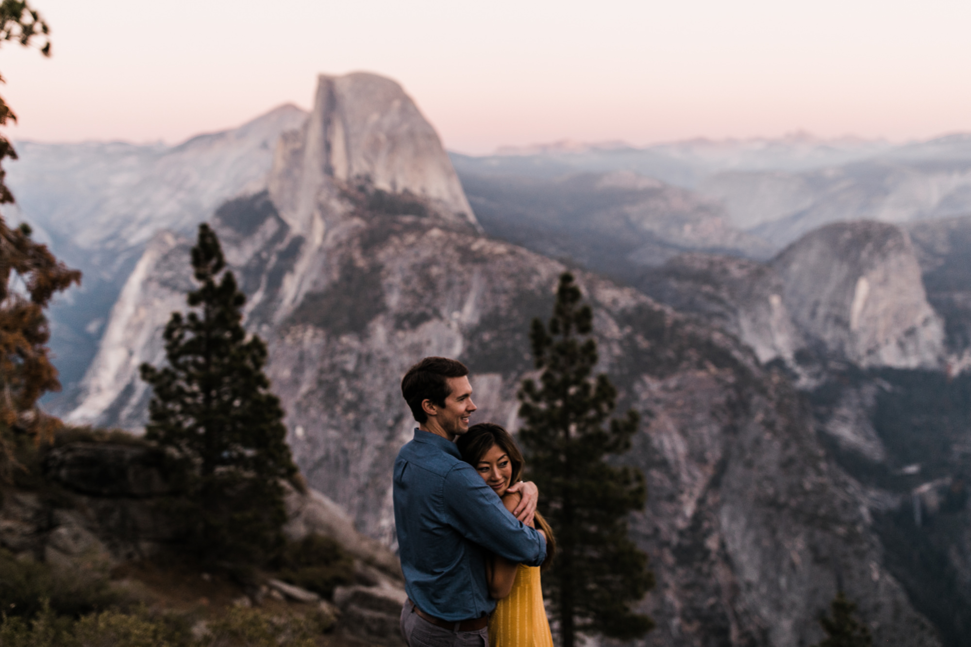 meng + matt's adventurous glacier point engagement session | yosemite national park | california adventure elopement photographer | the hearnes adventure photography | www.thehearnes.com