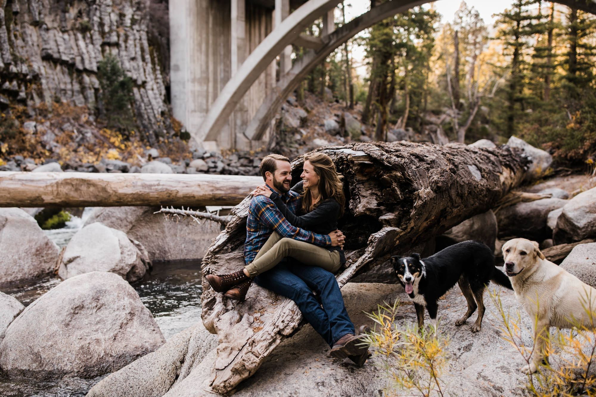 lauren + nick's adventurous national forest engagement session | california adventure elopement photographer | the hearnes adventure photography | www.thehearnes.com