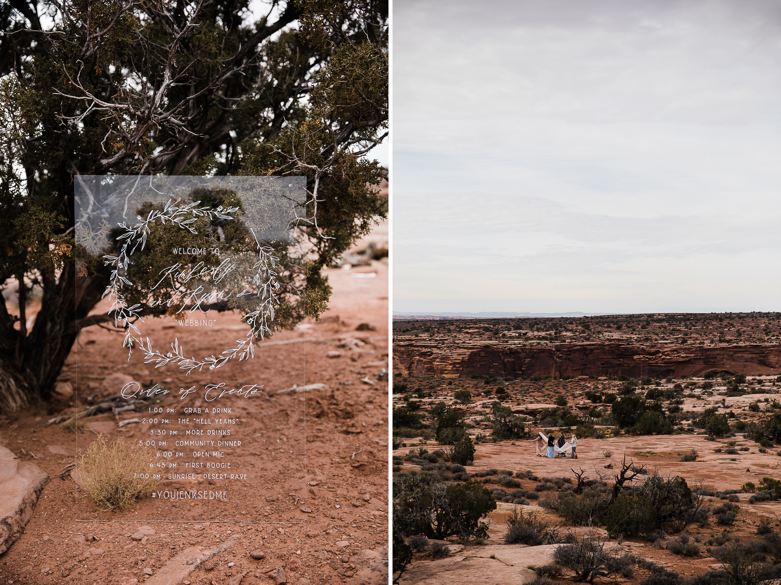 spacenet wedding 400 feet above a canyon in moab, utah | adventurous desert elopement | galia lahav bride | the hearnes adventure wedding photography | www.thehearnes.com