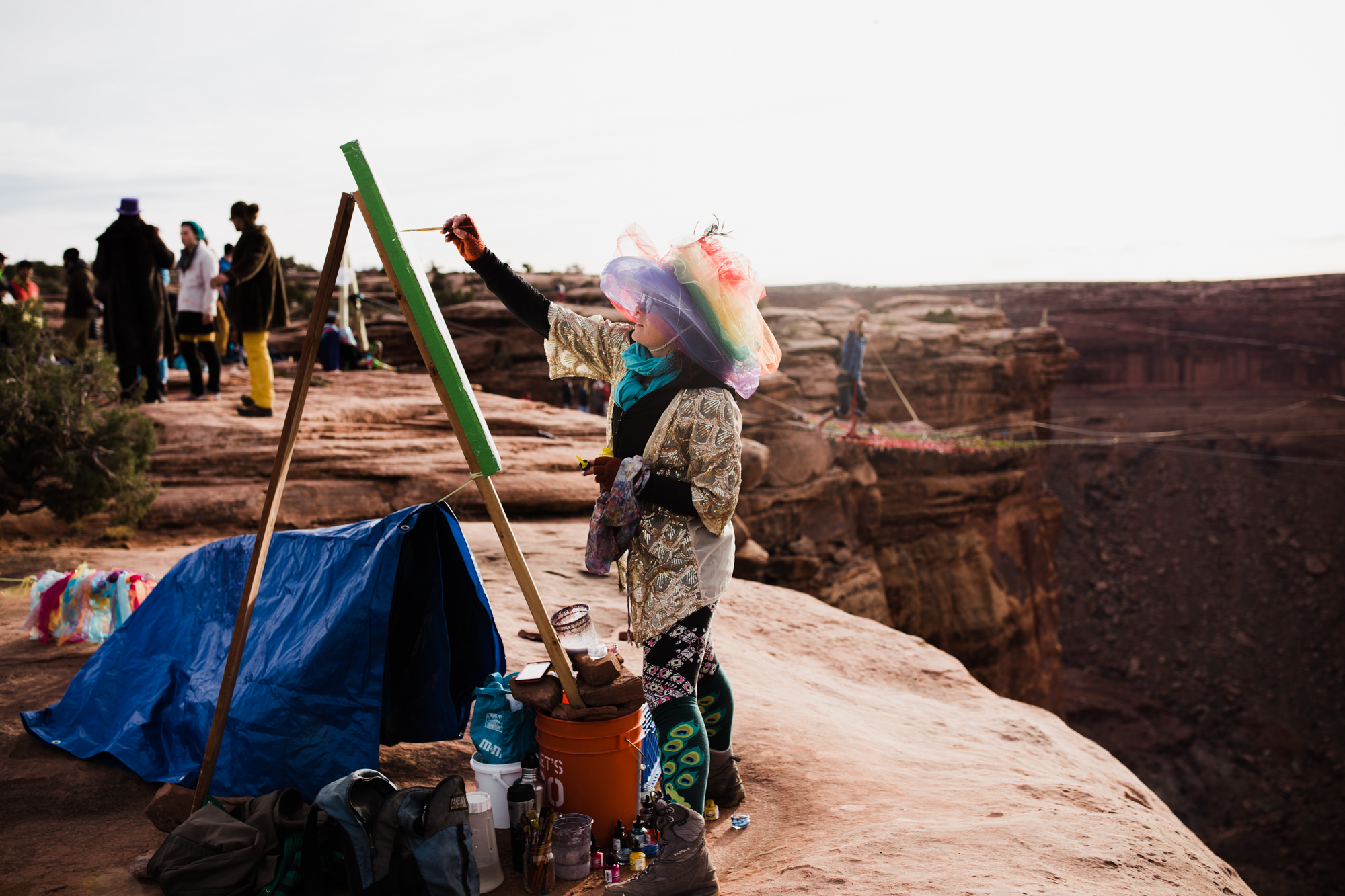 spacenet wedding 400 feet above a canyon in moab, utah | adventurous desert elopement | galia lahav bride | the hearnes adventure wedding photography | www.thehearnes.com