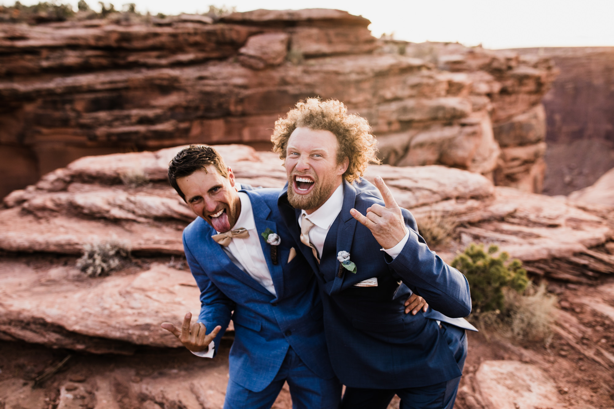 spacenet wedding 400 feet above a canyon in moab, utah | adventurous desert elopement | galia lahav bride | the hearnes adventure wedding photography | www.thehearnes.com