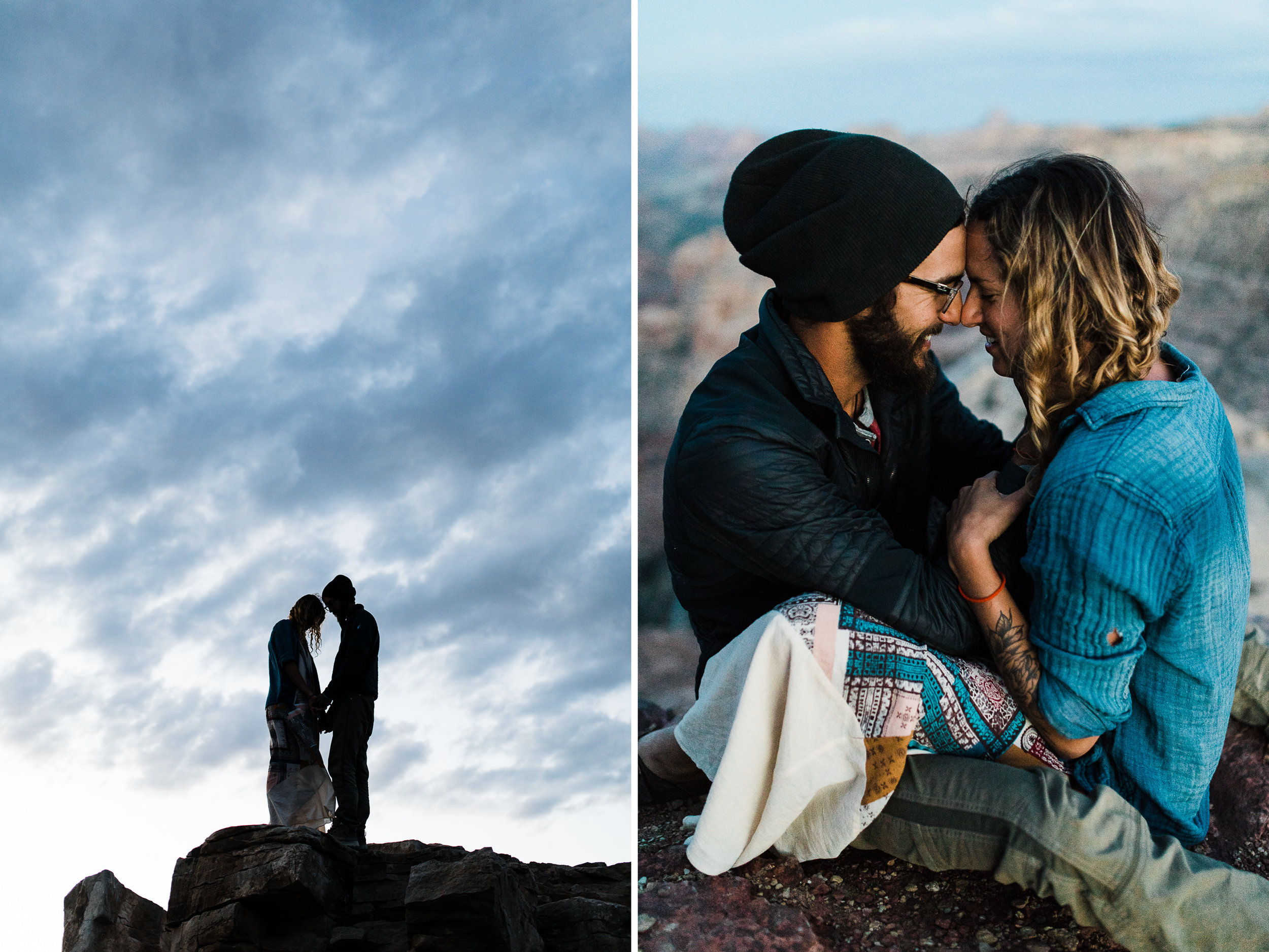 van life adventure session in the utah desert | destination engagement photo inspiration | utah adventure elopement photographers | the hearnes adventure photography | www.thehearnes.com