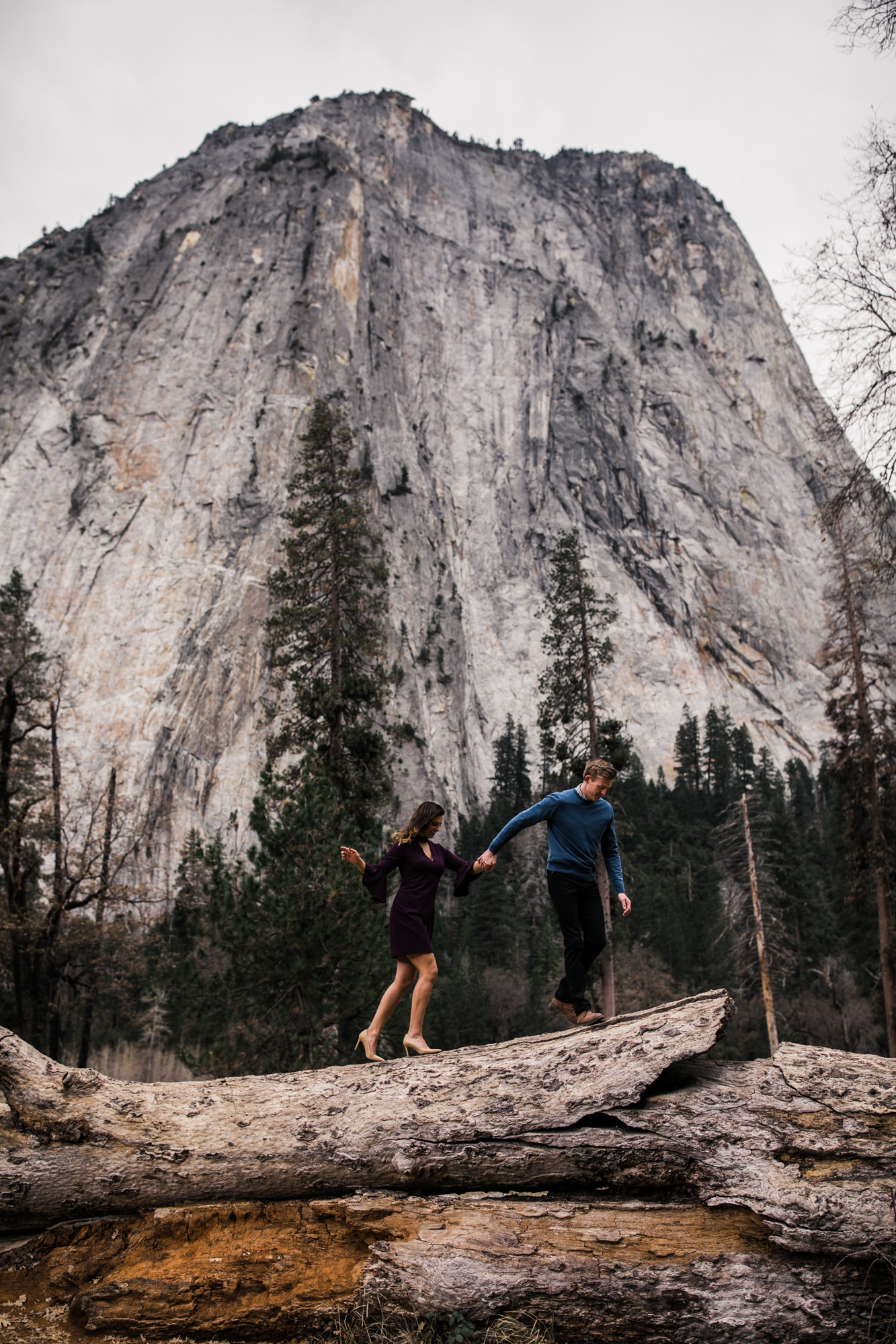 mountain top engagement session in yosemite national park | adventurous destination wedding photographer | the hearnes adventure photography | www.thehearnes.com