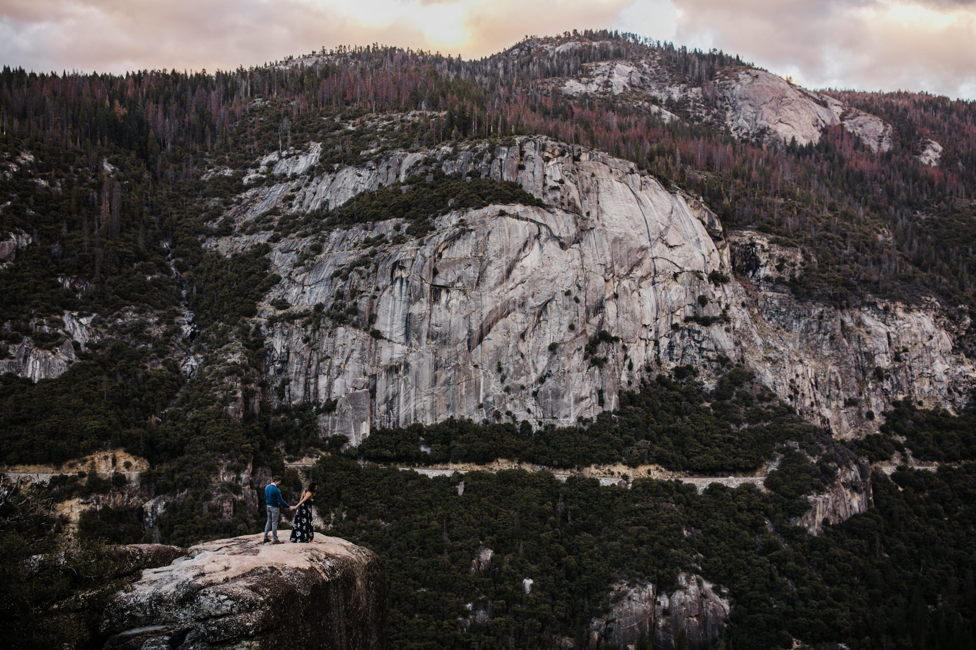 mountain top engagement session in yosemite national park | adventurous destination wedding photographer | the hearnes adventure photography | www.thehearnes.com