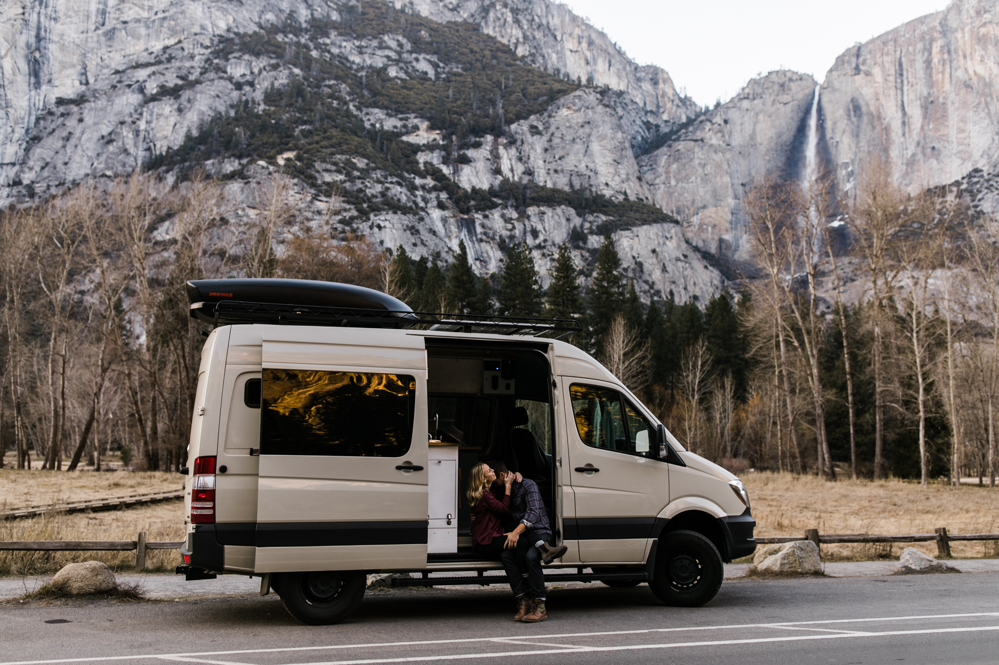 hannah + jason's van life engagement photos in yosemite | national park wedding photographer | the hearnes adventure photography | www.thehearnes.com