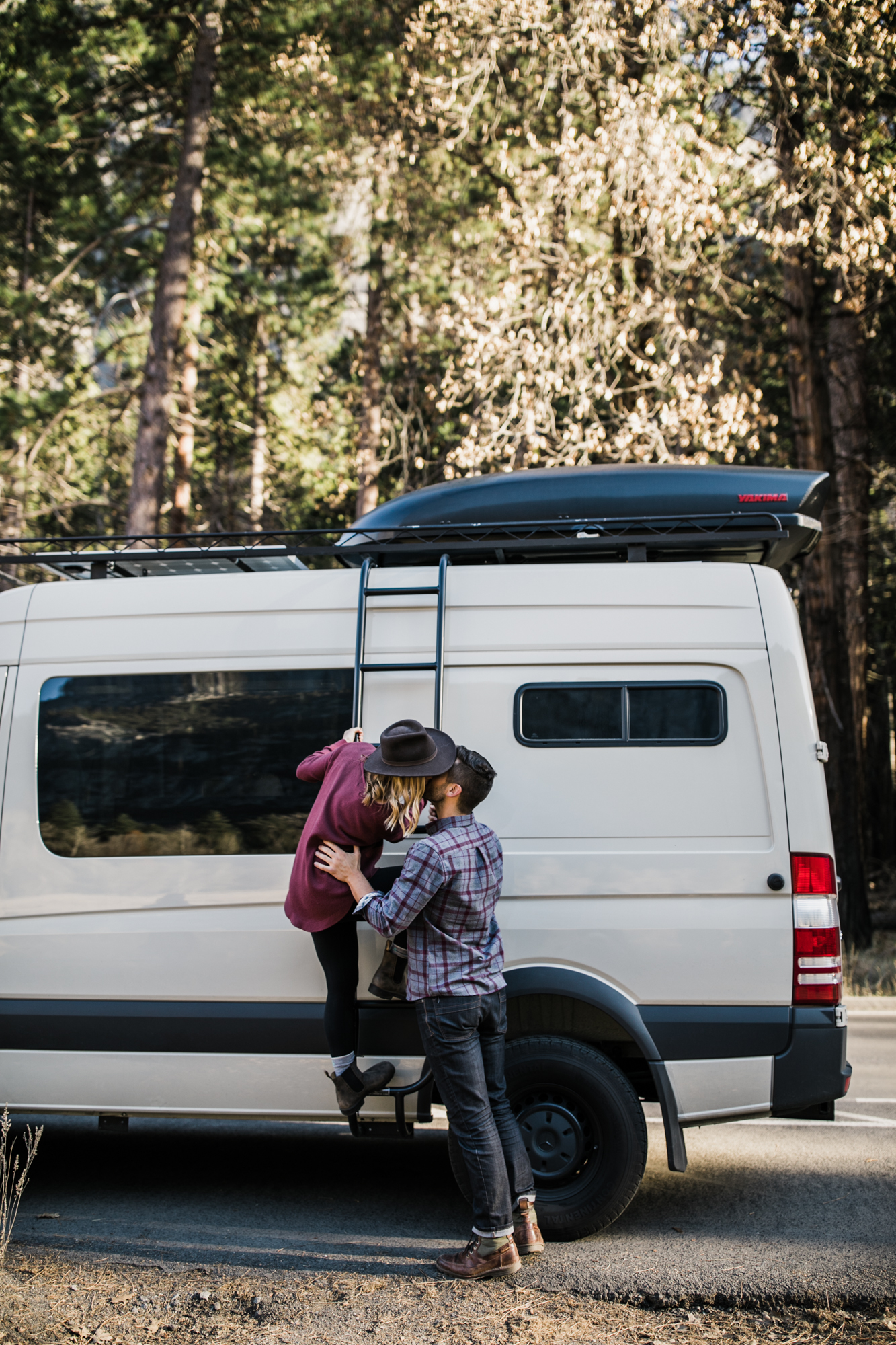 hannah + jason's van life engagement photos in yosemite | national park wedding photographer | the hearnes adventure photography | www.thehearnes.com