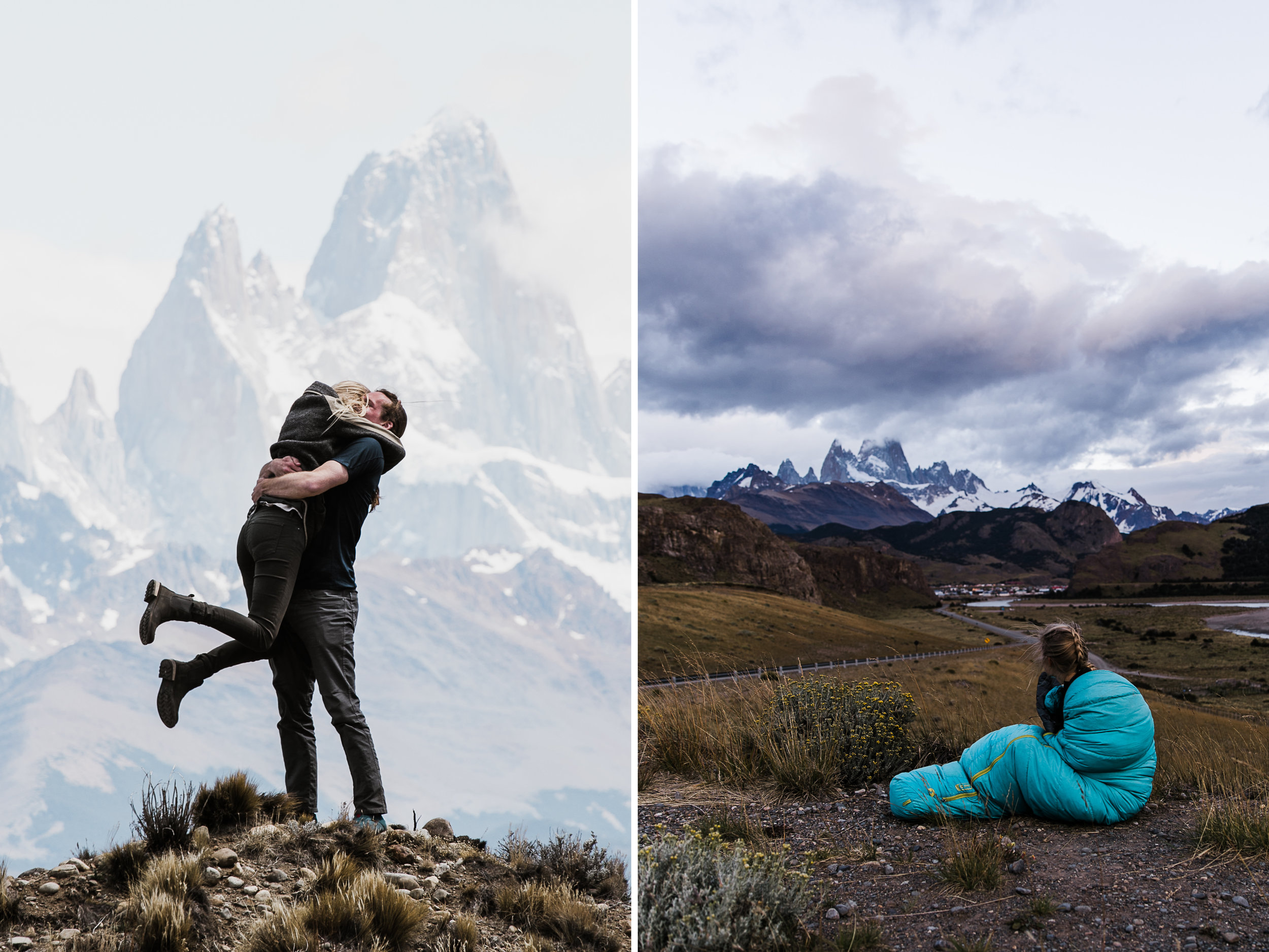 sunset + sunrise in el chalten, argentina | 24 hours of fitz roy | patagonia wedding + elopement photographers | the hearnes adventure photography | www.thehearnes.com